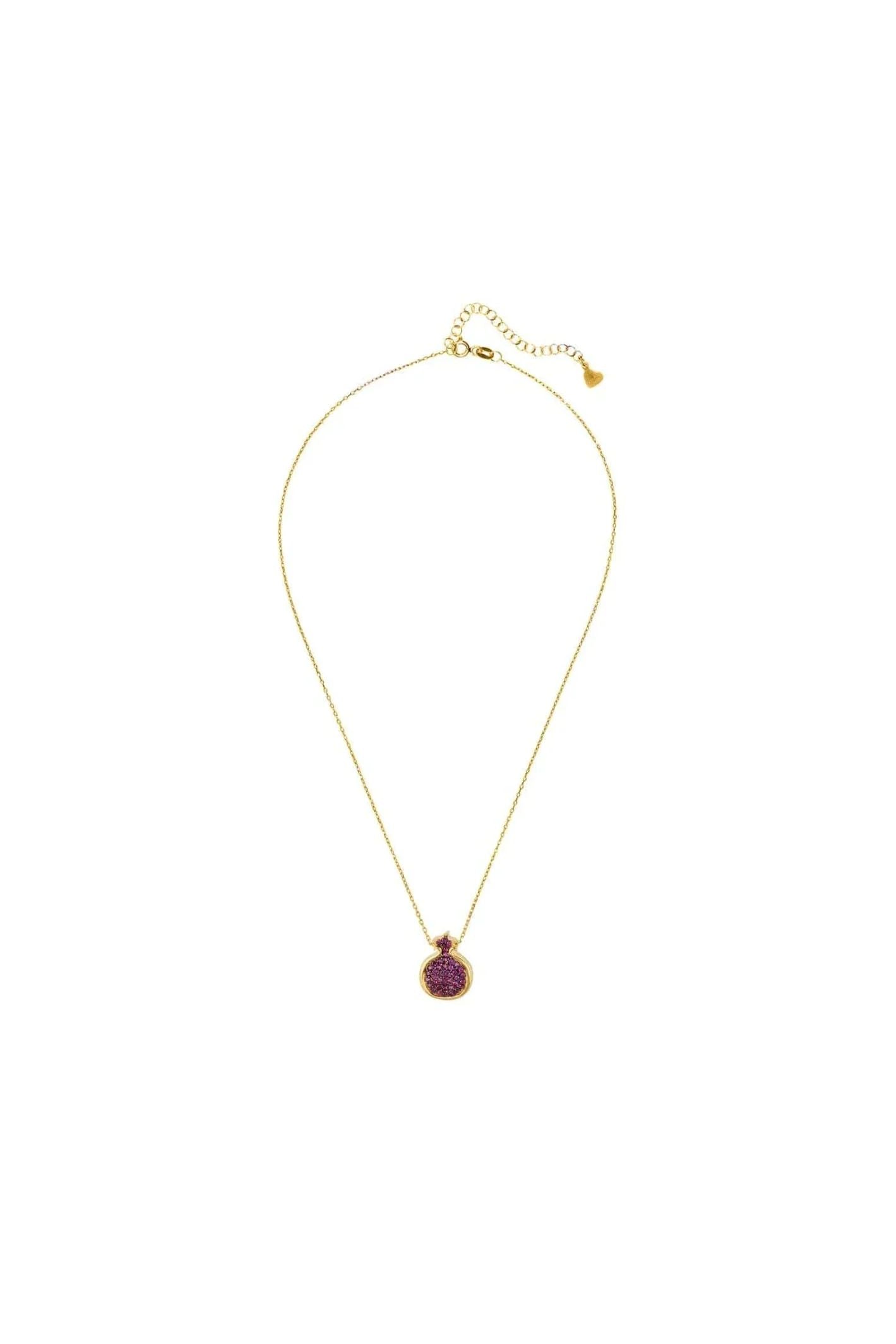 Pomegranate Ruby Pink Pendant Necklace Gold - LATELITA Necklaces