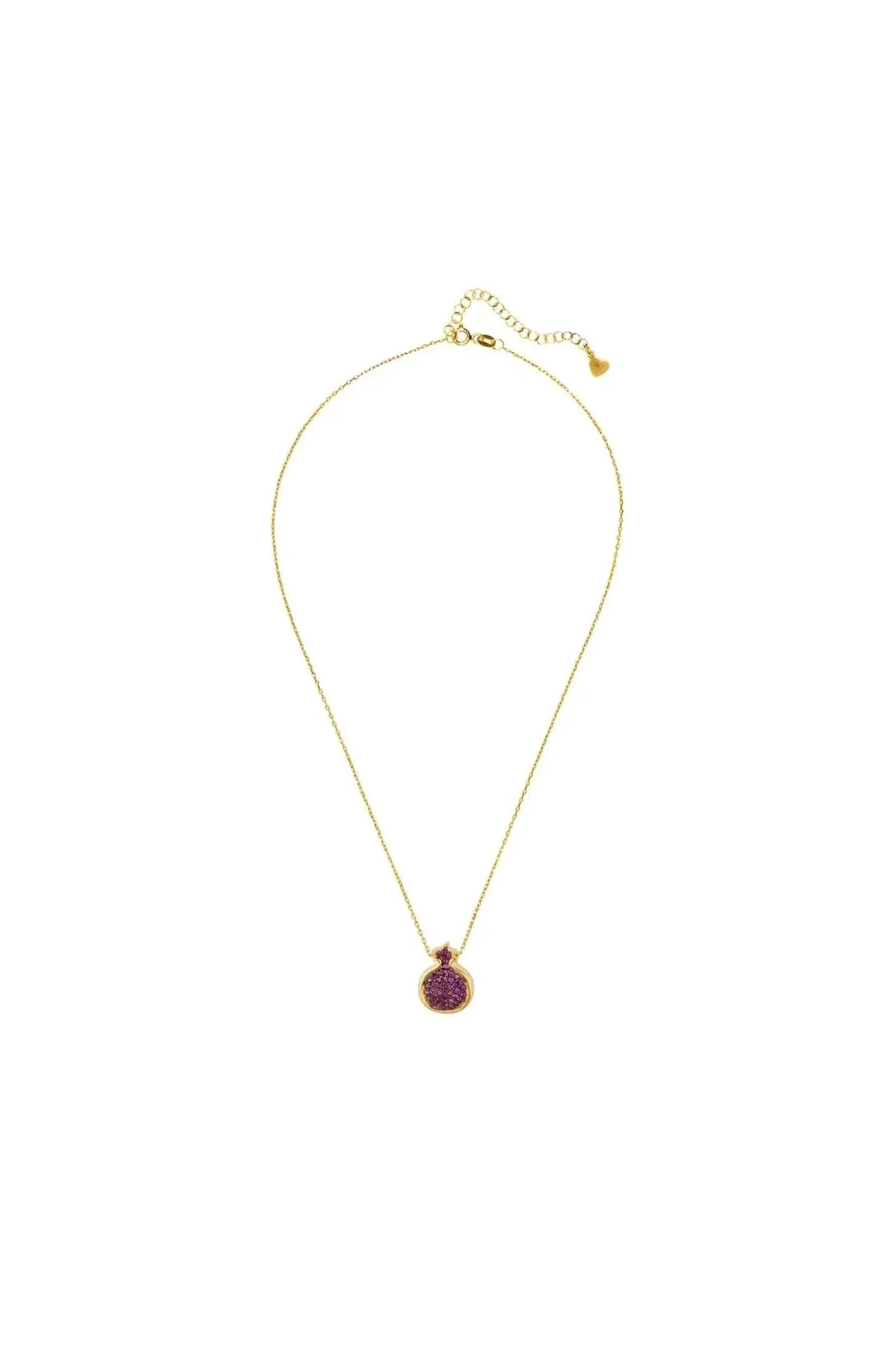 Pomegranate Ruby Pink Pendant Necklace Gold - LATELITA Necklaces