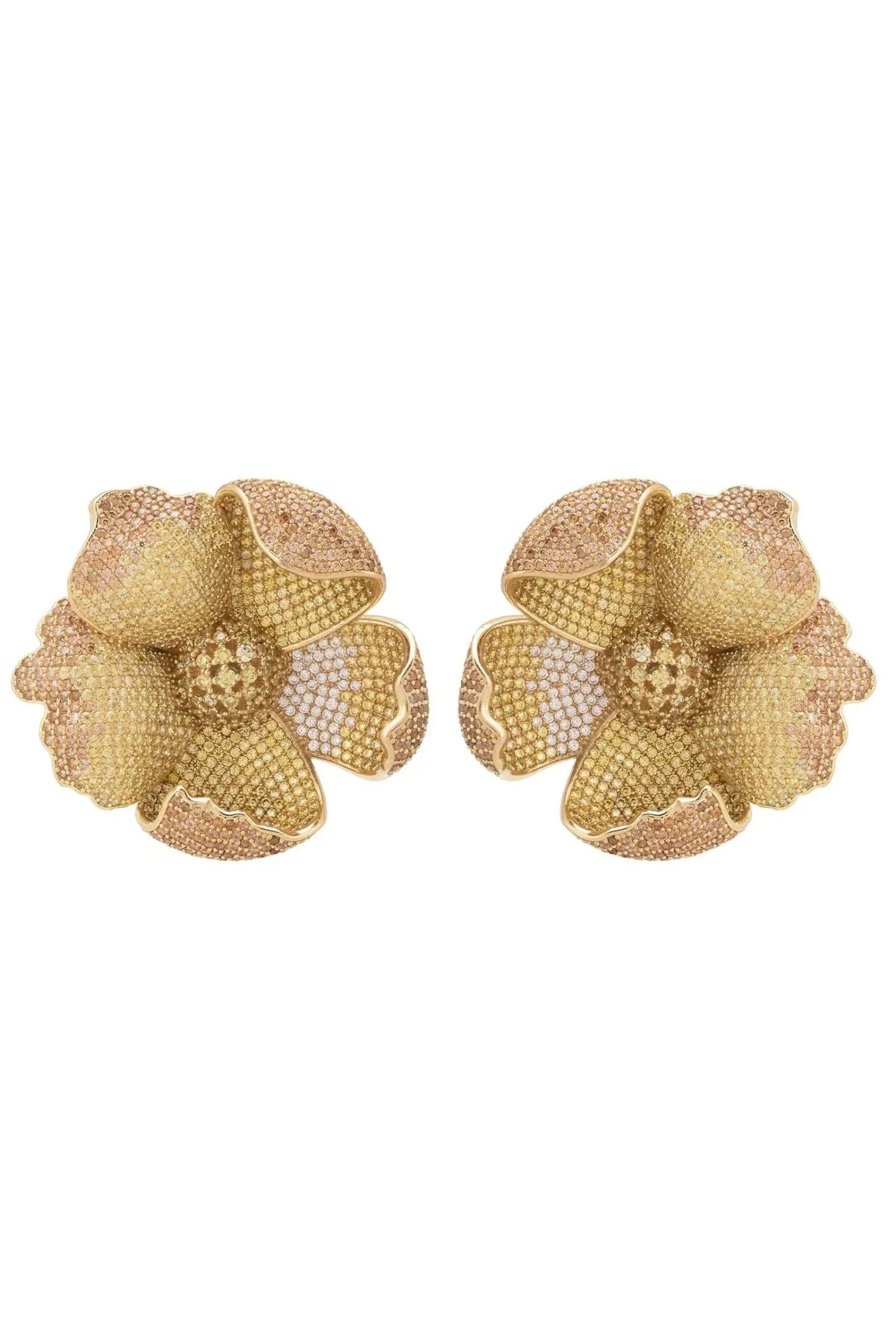 Poppy Flower Lemon Earrings Gold - LATELITA Earrings