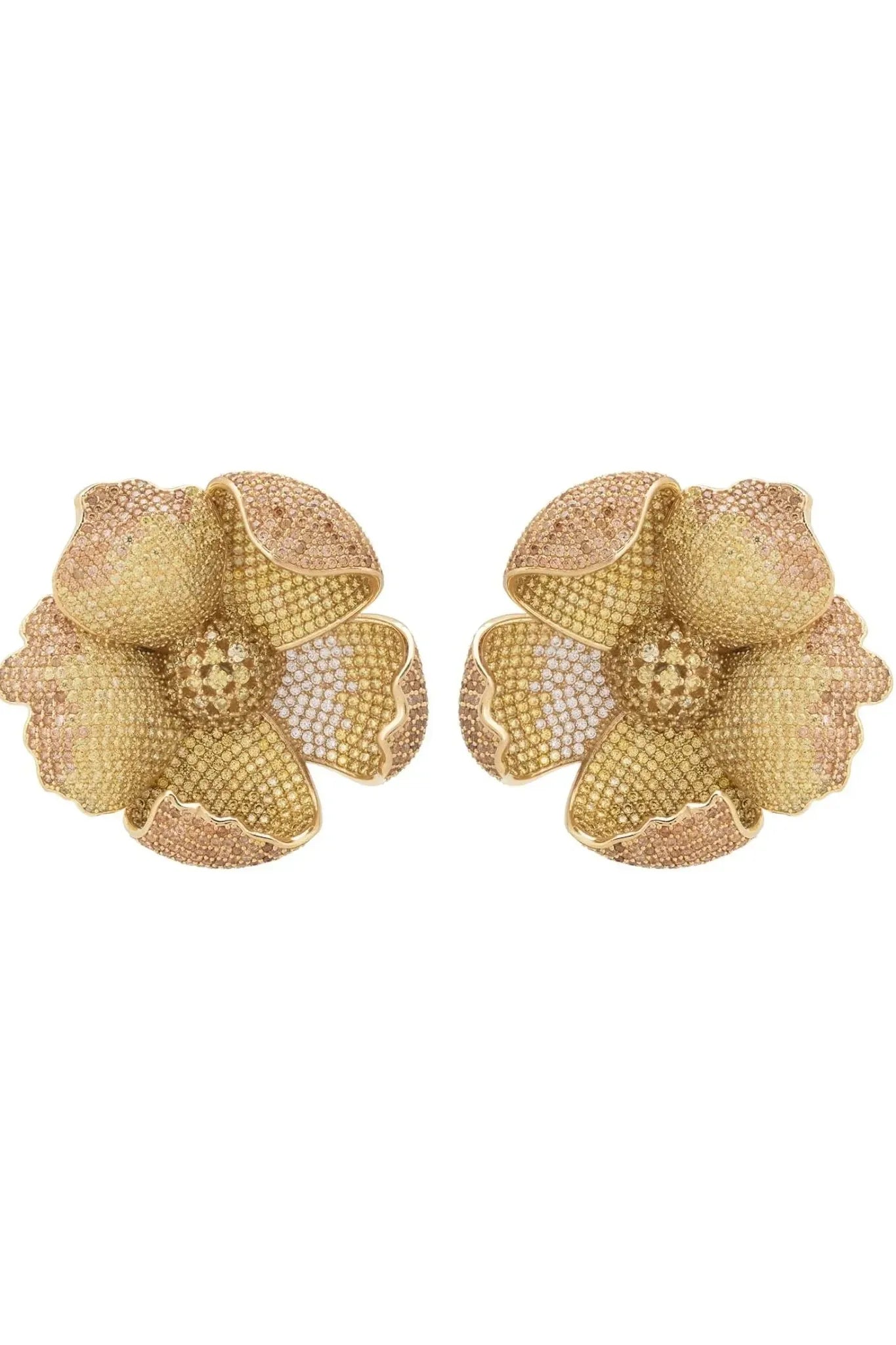 Poppy Flower Lemon Earrings Gold - LATELITA Earrings