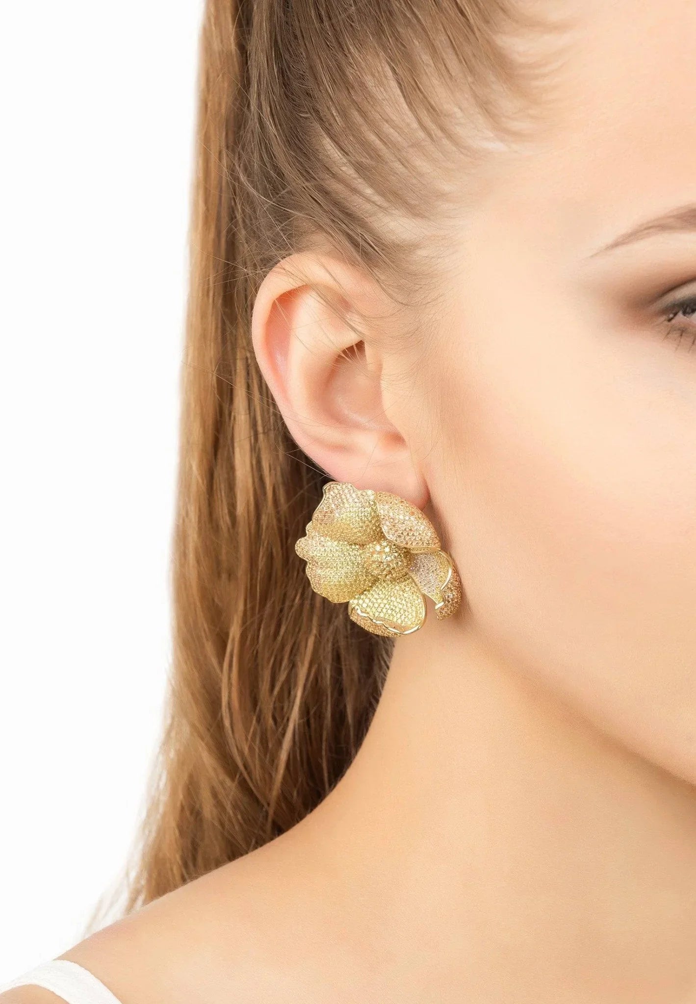 Poppy Flower Lemon Earrings Gold - LATELITA Earrings