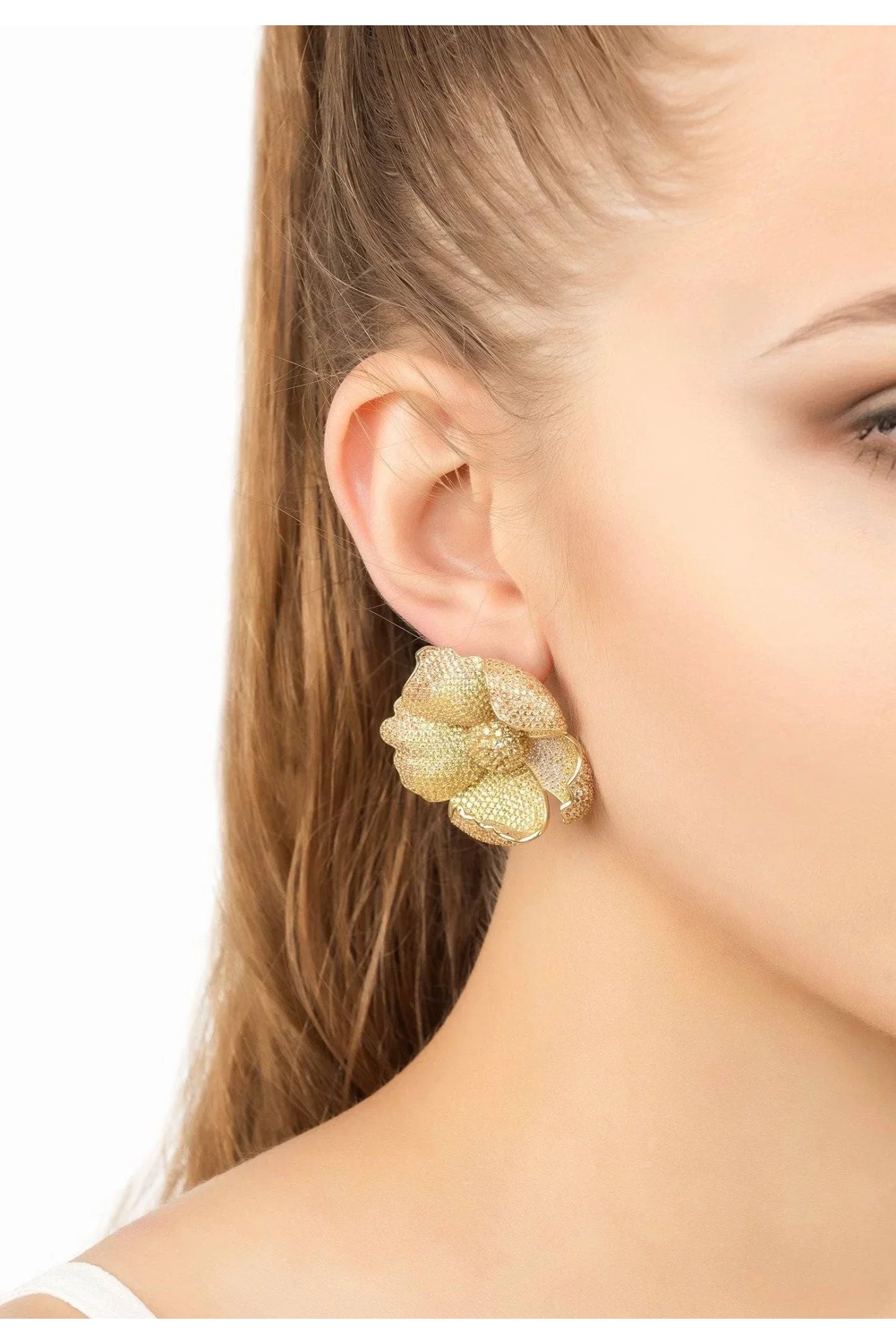 Poppy Flower Lemon Earrings Gold - LATELITA Earrings
