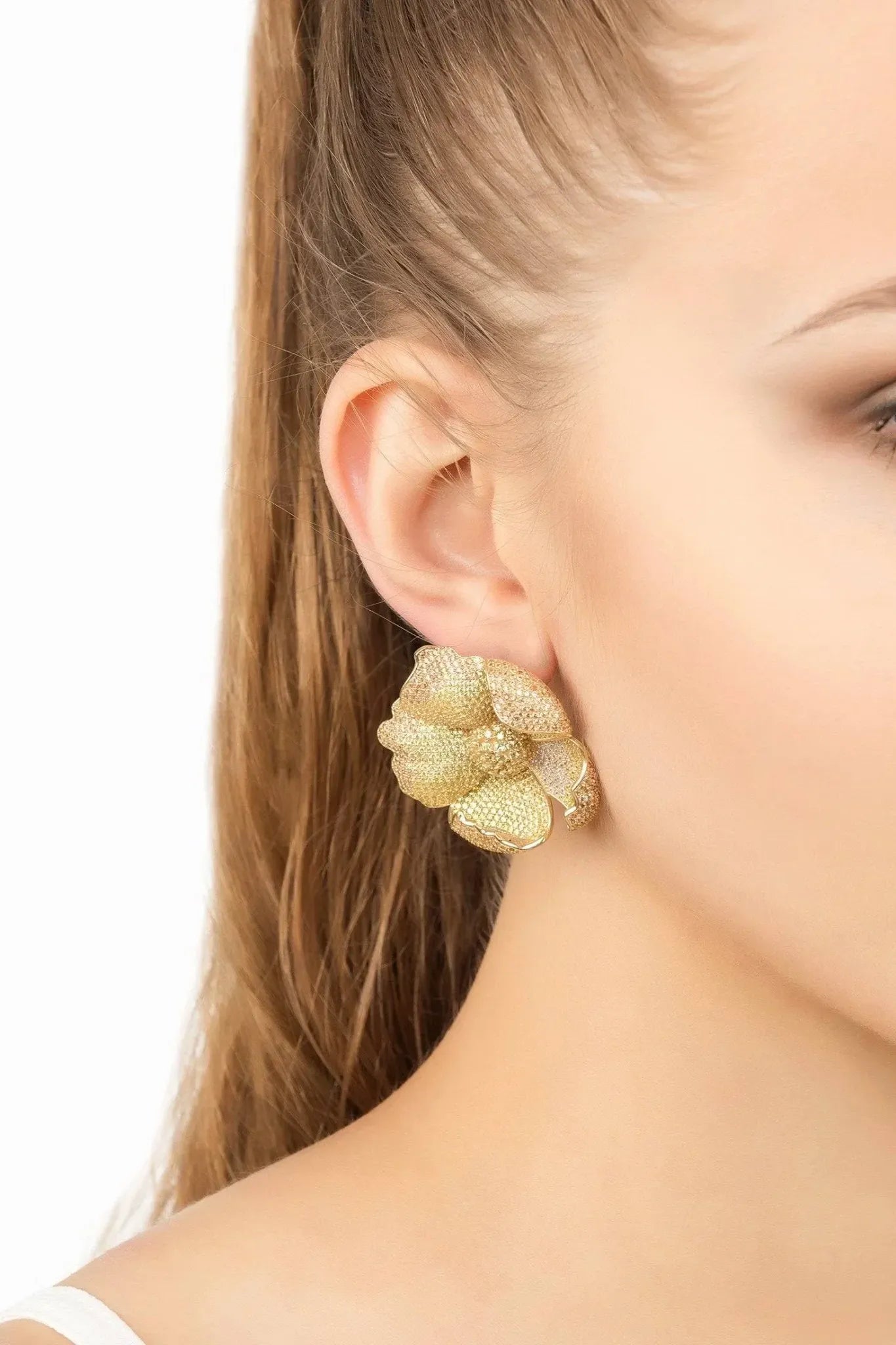 Poppy Flower Lemon Earrings Gold - LATELITA Earrings
