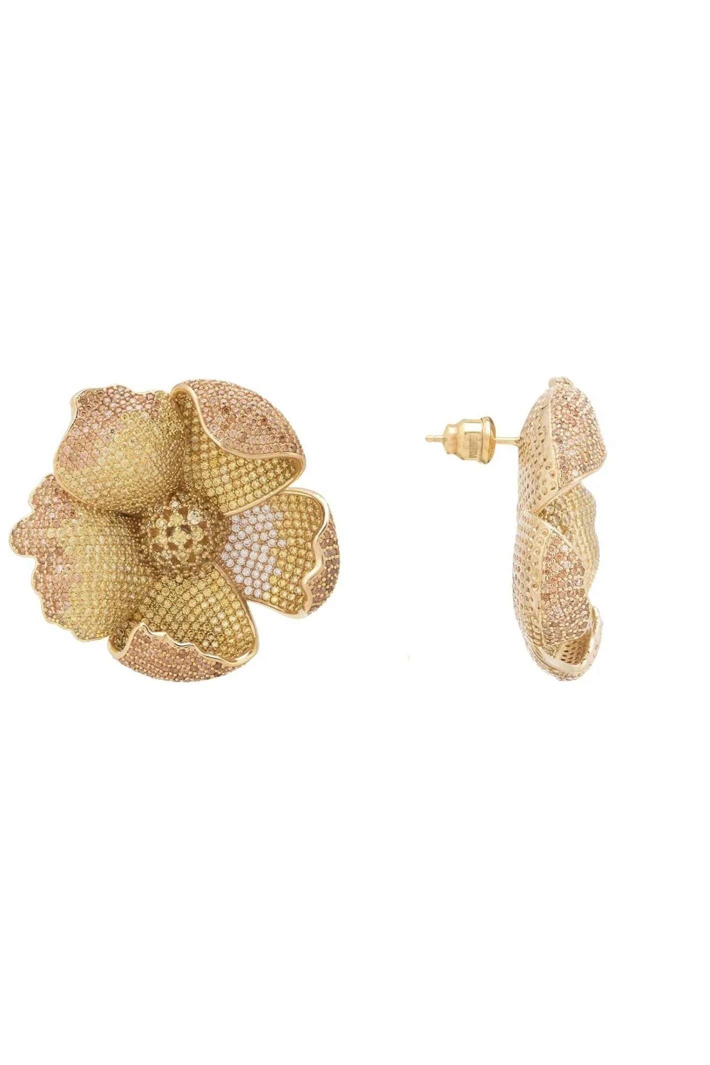 Poppy Flower Lemon Earrings Gold - LATELITA Earrings