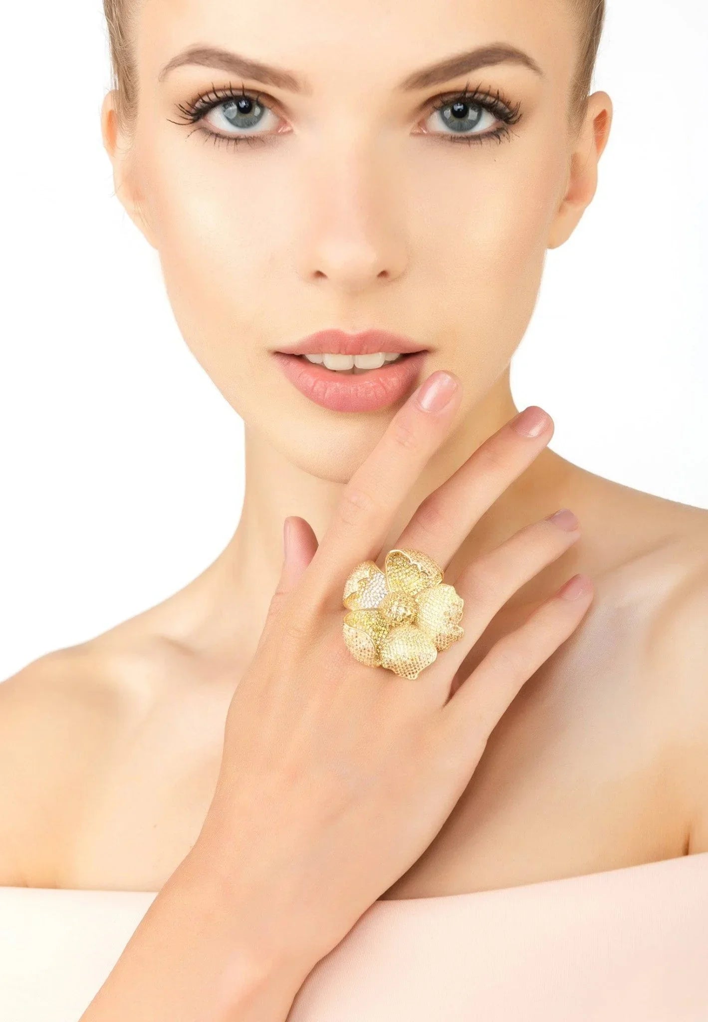 Poppy Flower Lemon Ring Gold - LATELITA Rings