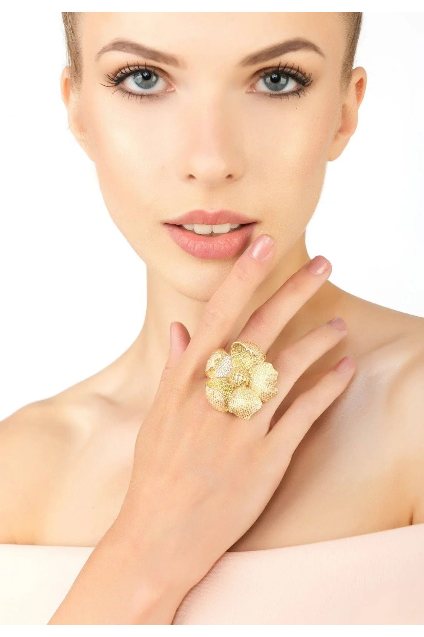 Poppy Flower Lemon Ring Gold - LATELITA Rings