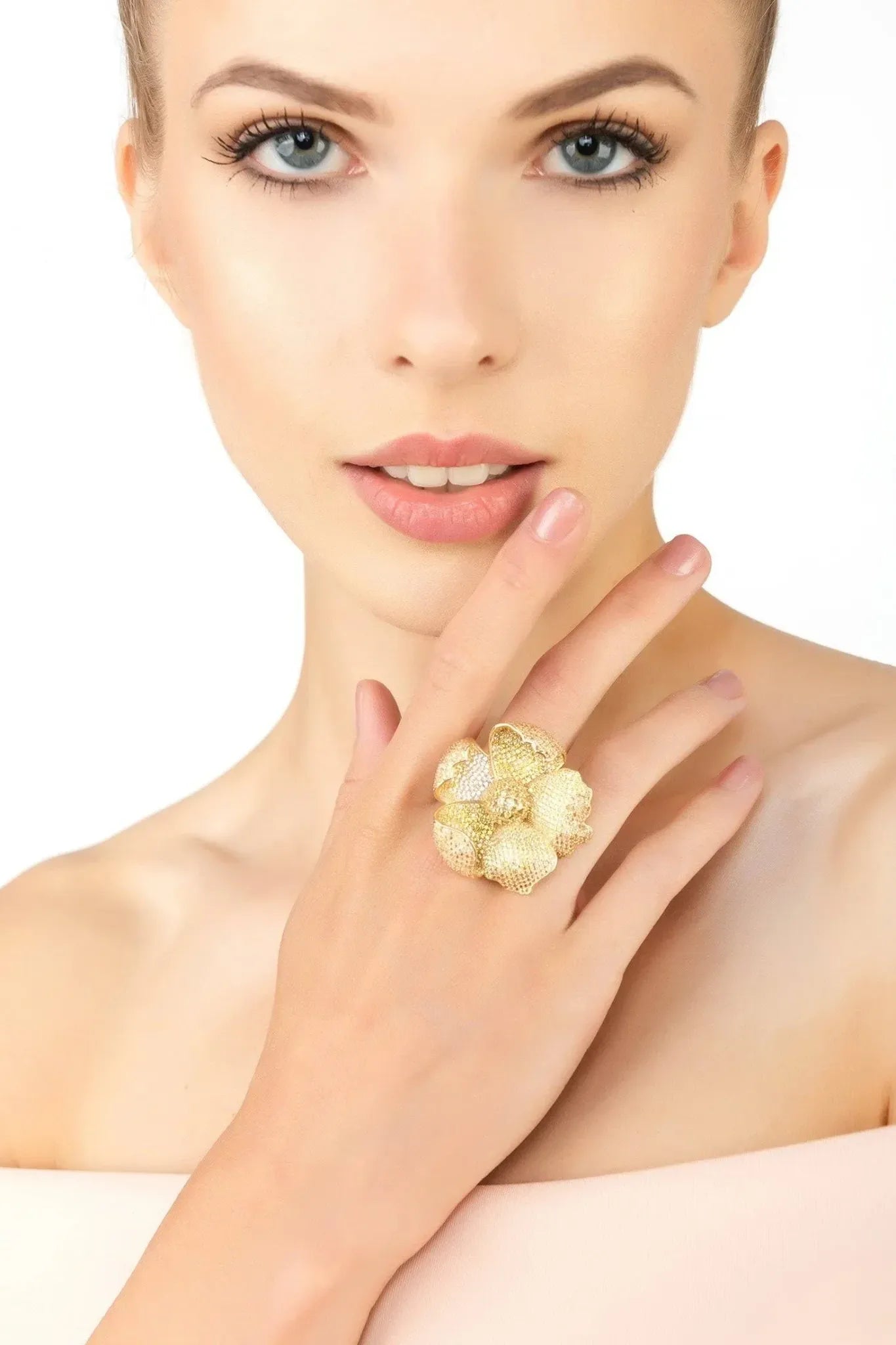Poppy Flower Lemon Ring Gold - LATELITA Rings