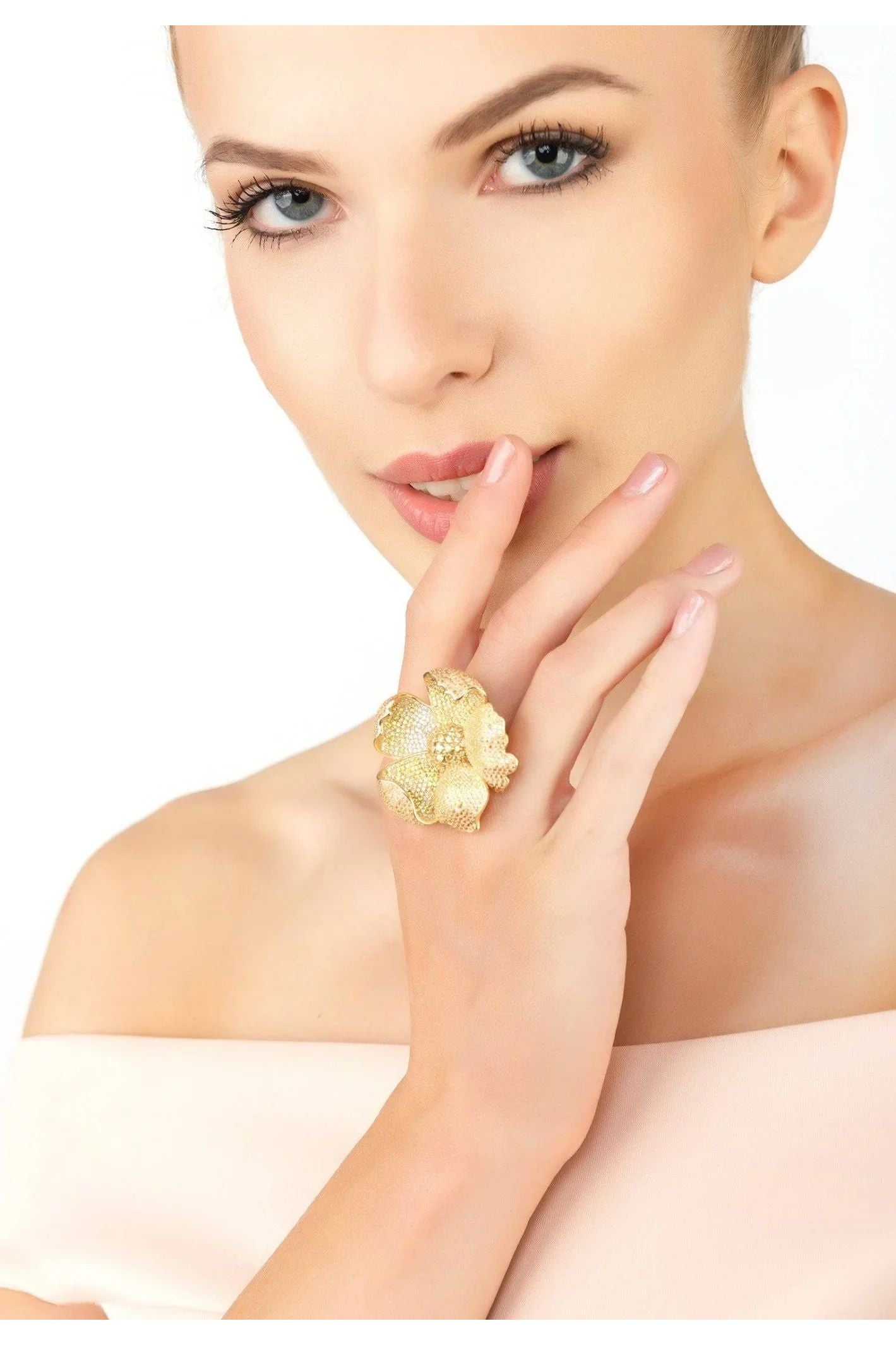 Poppy Flower Lemon Ring Gold - LATELITA Rings