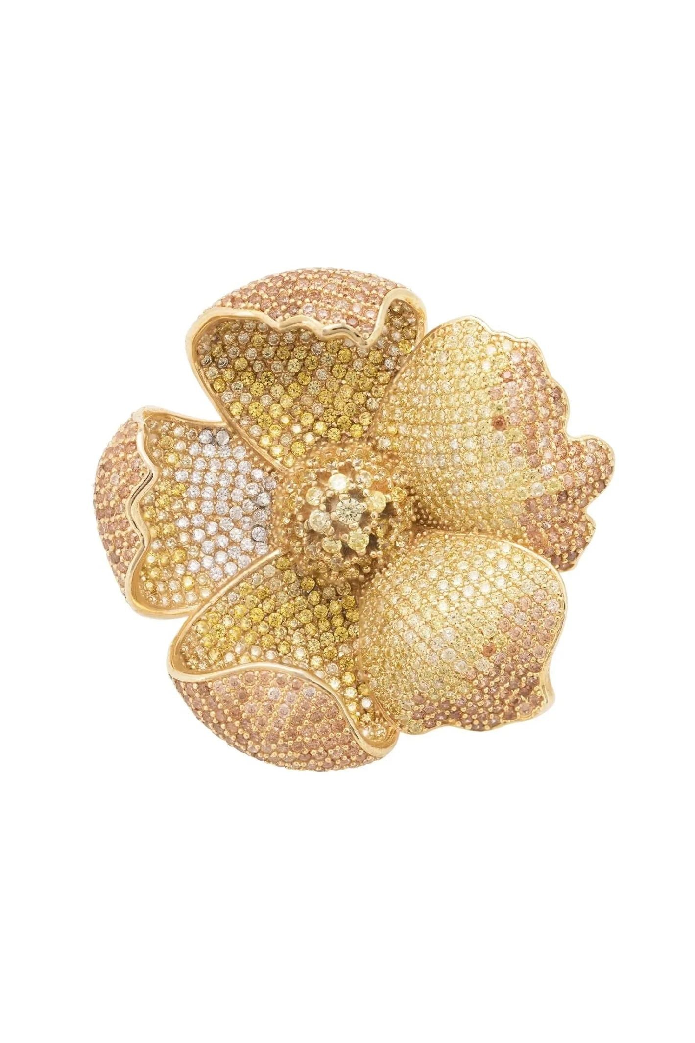 Poppy Flower Lemon Ring Gold - LATELITA Rings