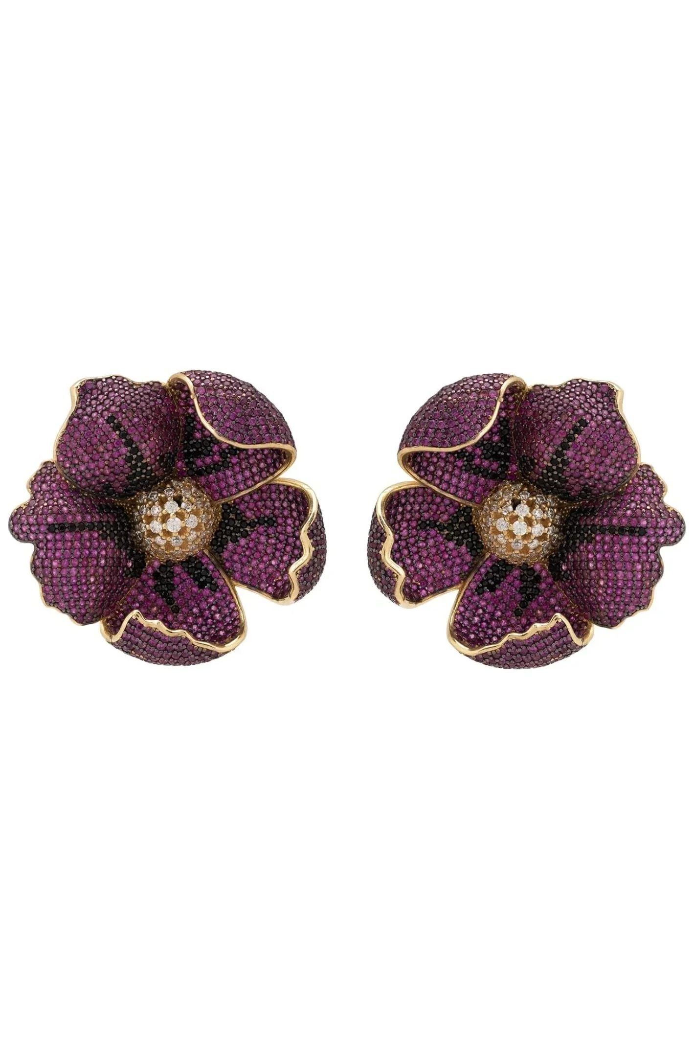 Poppy Flower Red Earrings Gold - LATELITA Earrings