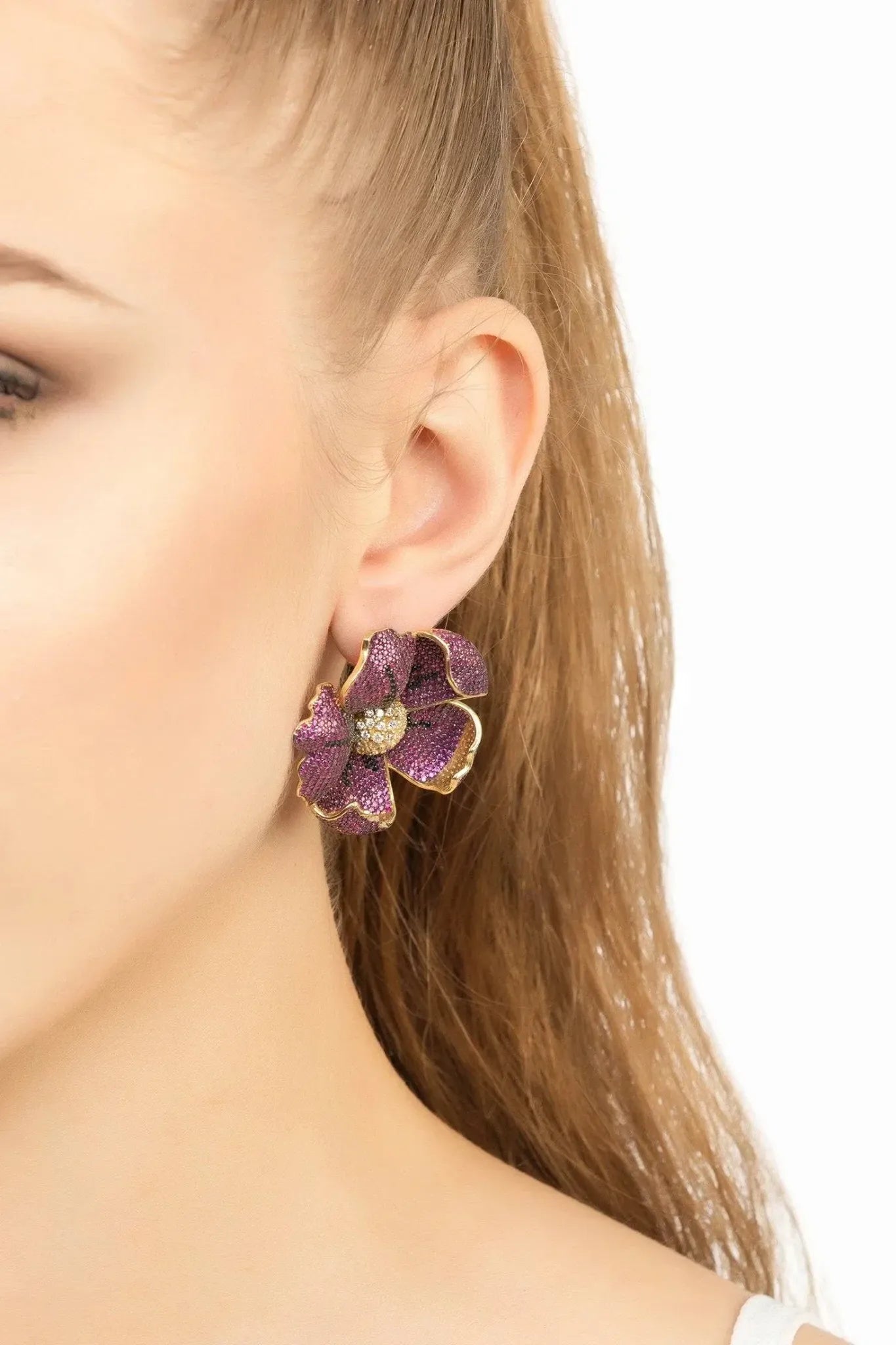 Poppy Flower Red Earrings Gold - LATELITA Earrings