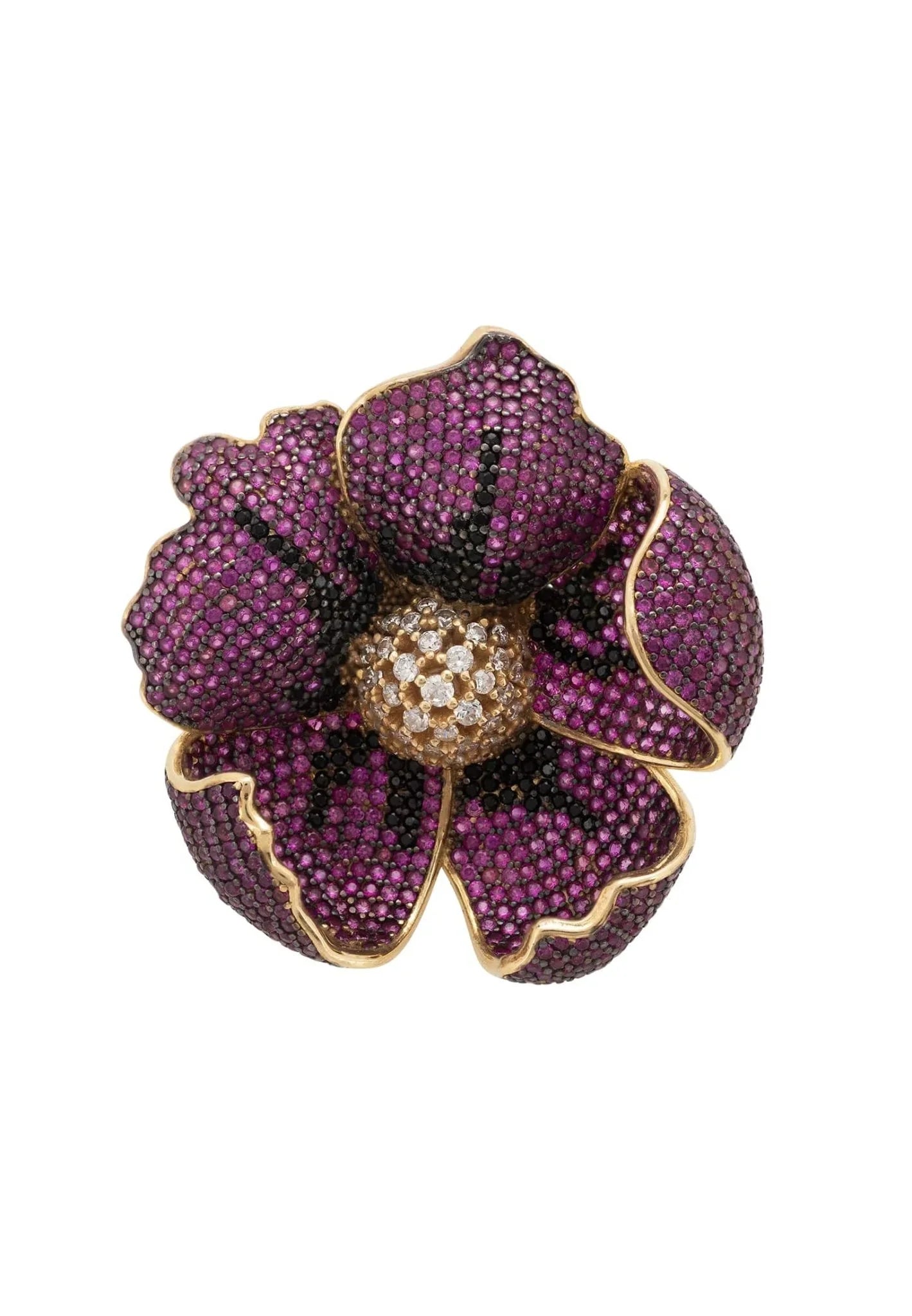 Poppy Flower Red Ring Gold - LATELITA Rings