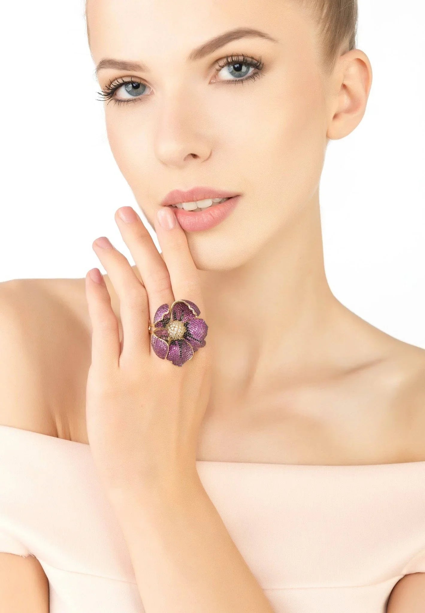 Poppy Flower Red Ring Gold - LATELITA Rings