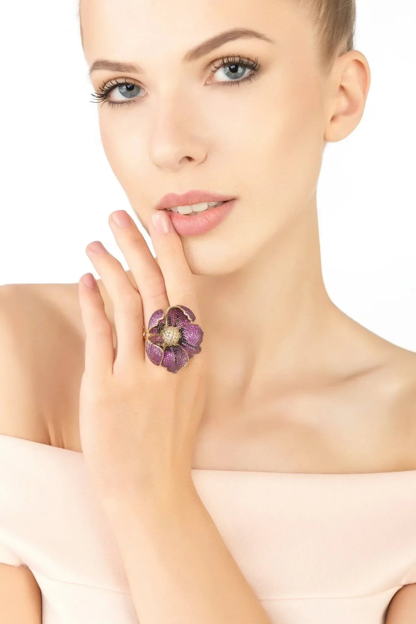 Poppy Flower Red Ring Gold - LATELITA Rings