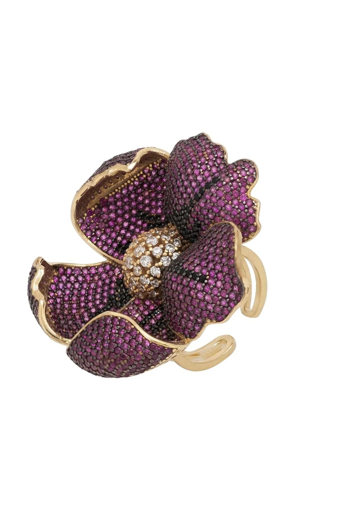 Poppy Flower Red Ring Gold - LATELITA Rings