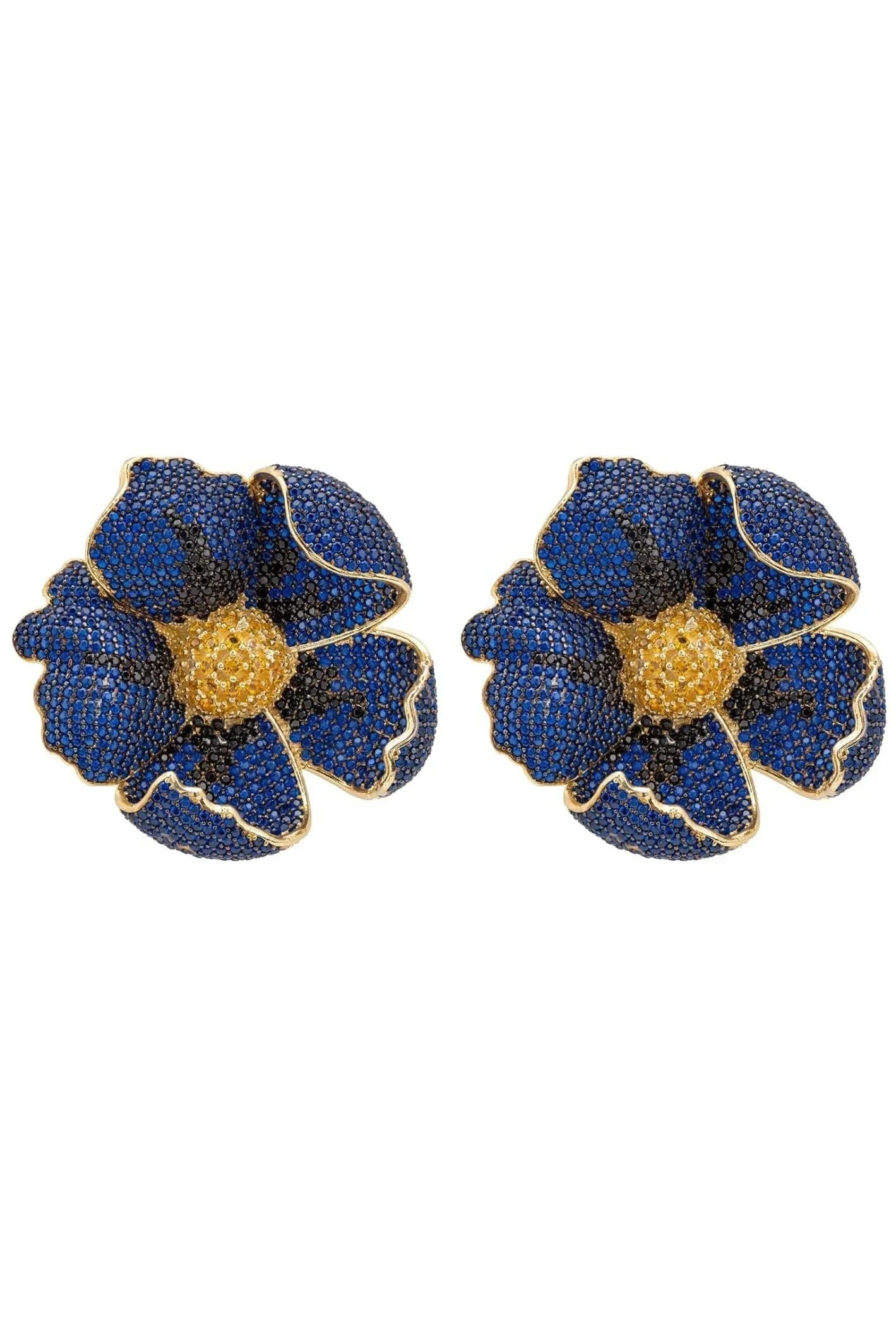Poppy Sapphire Blue Earrings Gold - LATELITA Earrings