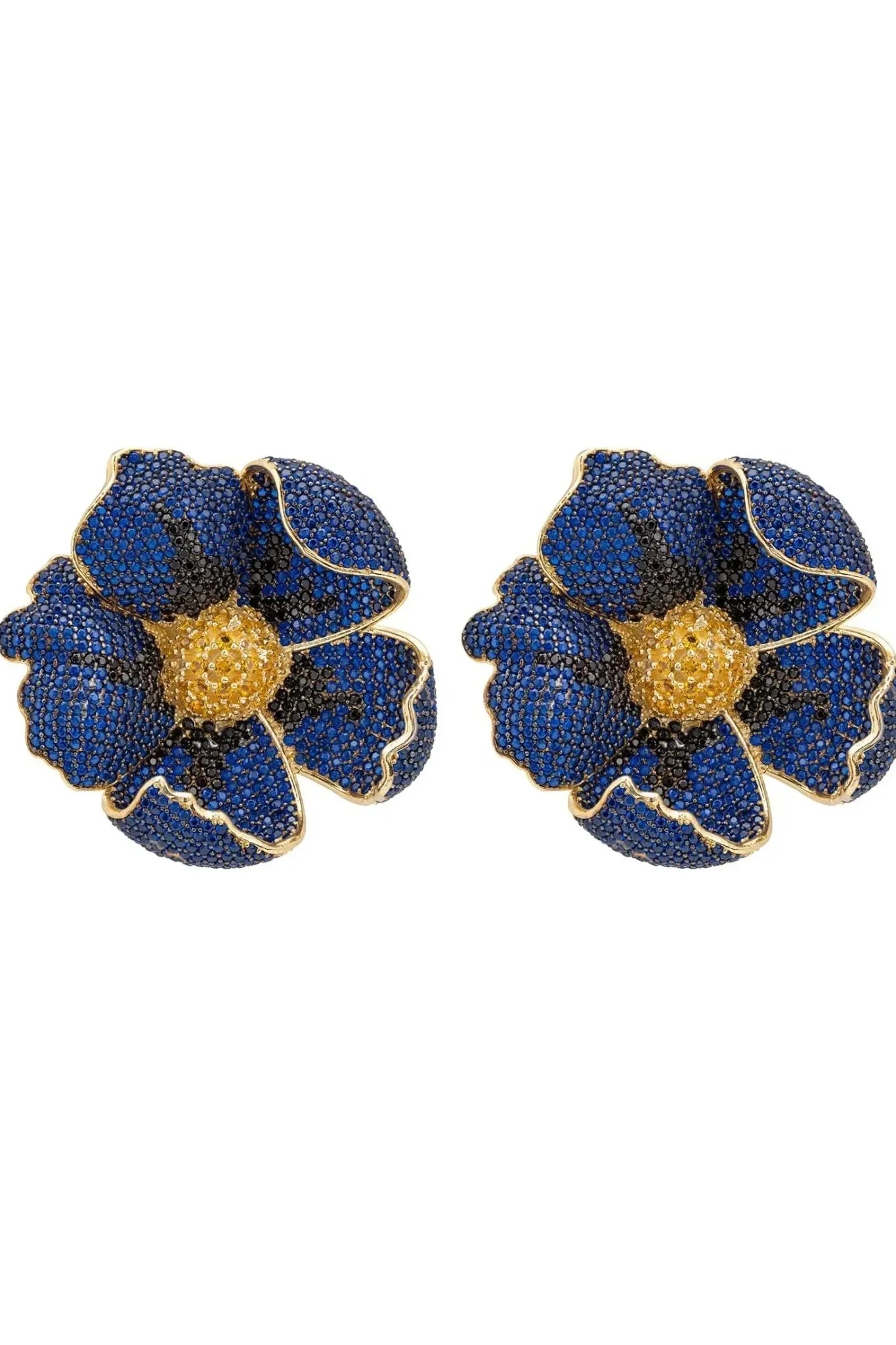 Poppy Sapphire Blue Earrings Gold - LATELITA Earrings