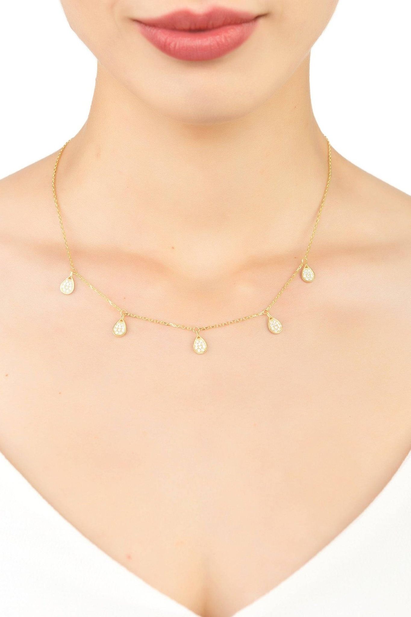 Rain Teardrops Choker Necklace Gold - LATELITA Necklaces