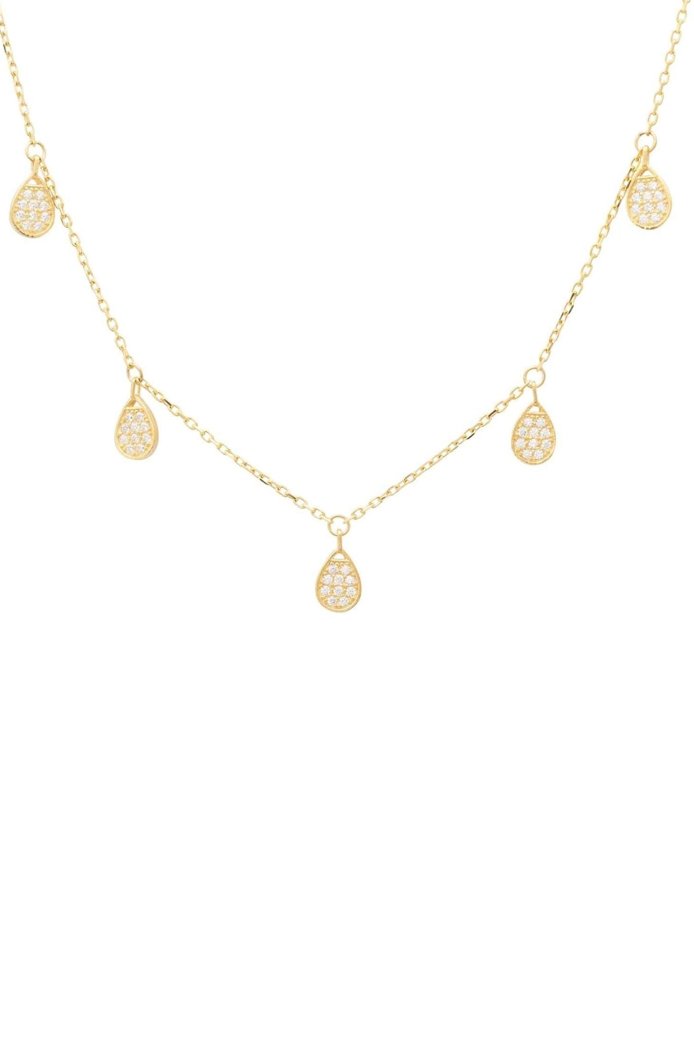 Rain Teardrops Choker Necklace Gold - LATELITA Necklaces