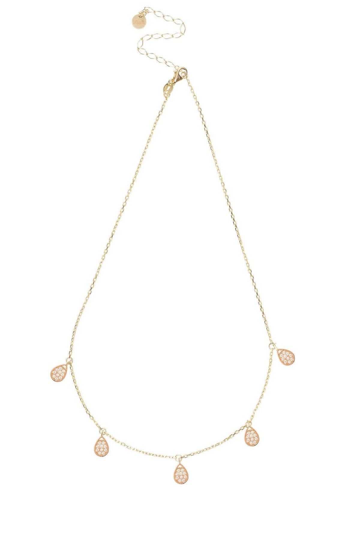 Rain Teardrops Choker Necklace Rosegold - LATELITA Necklaces