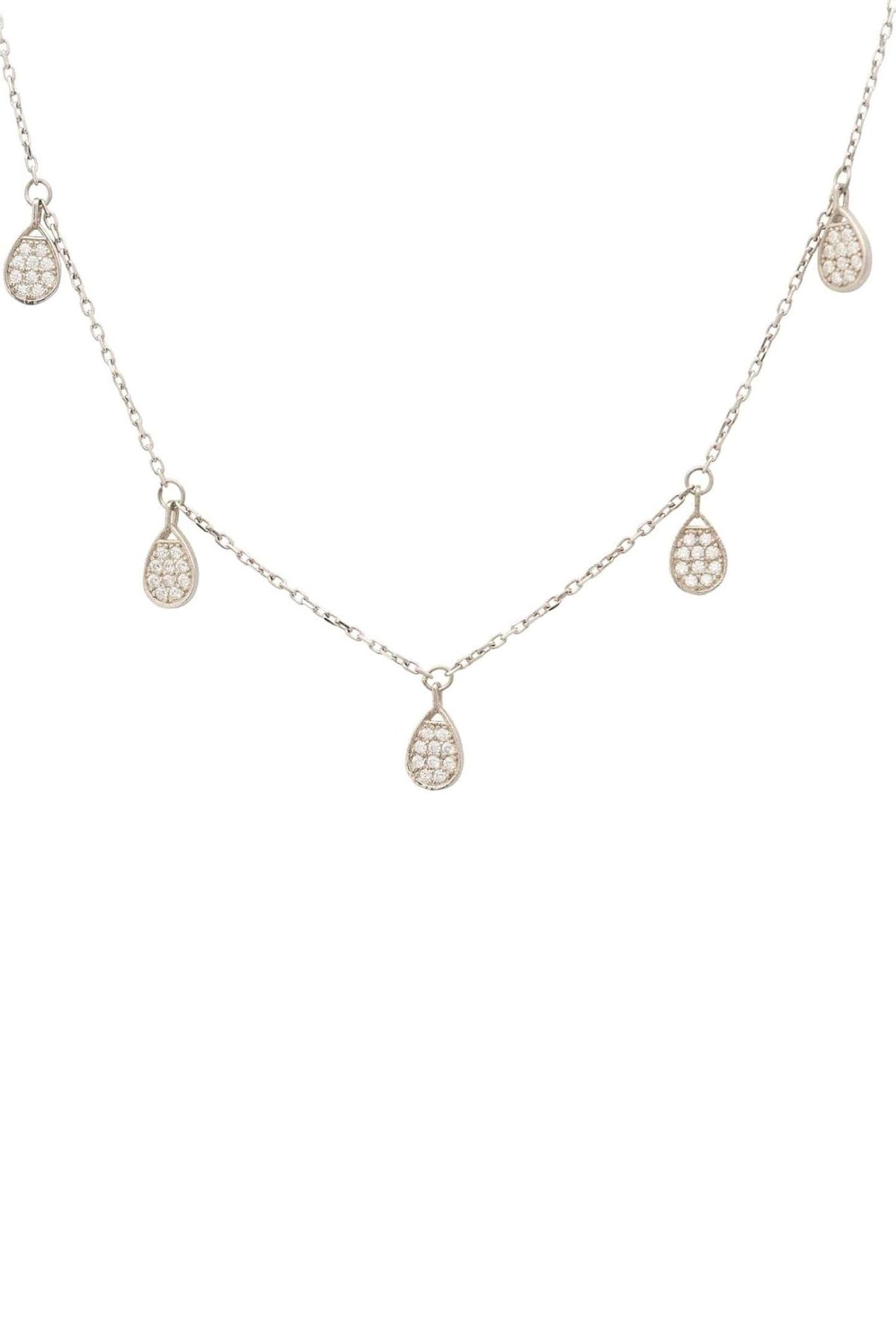 Rain Teardrops Choker Necklace Silver - LATELITA Necklaces