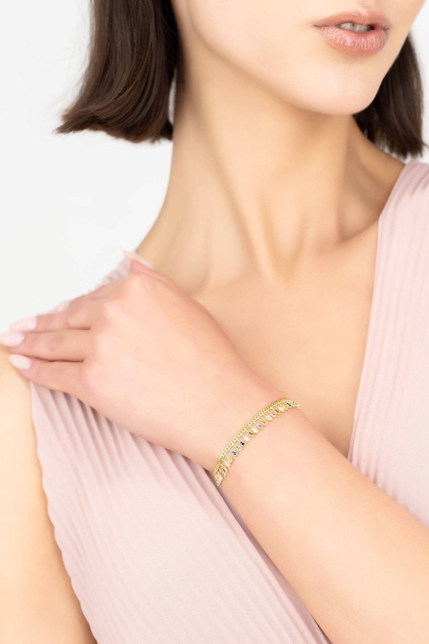 Rainbow Droplets Bracelet Gold - LATELITA Bracelets