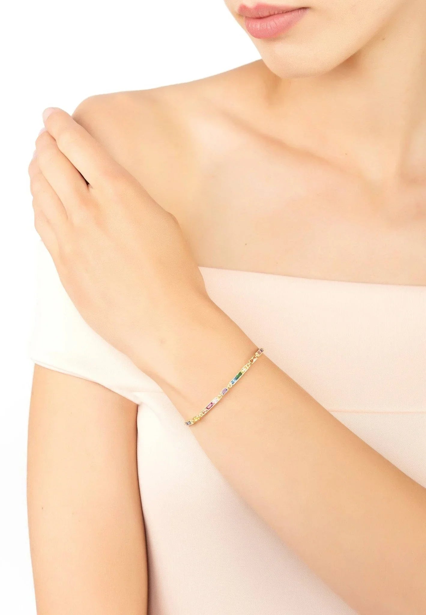 Riviera Multicoloured Gemstone Bracelet - LATELITA Bracelets