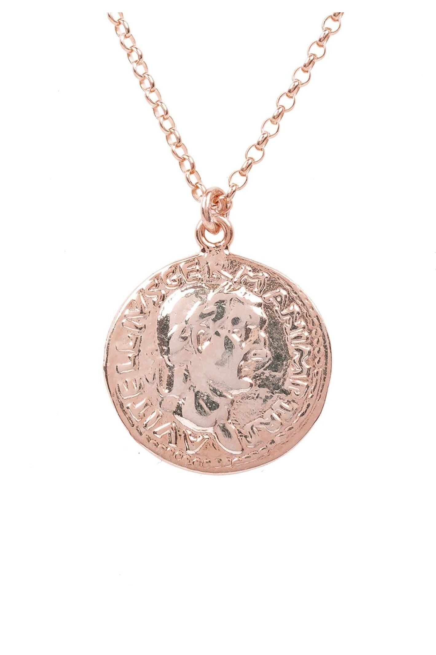 Roman Coin Pendant Necklace Rosegold - LATELITA Necklaces