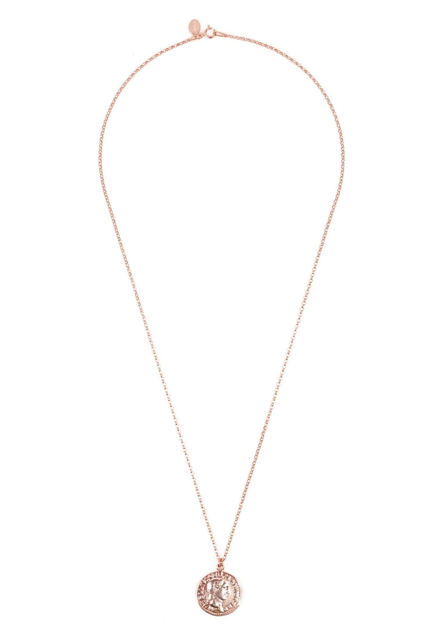 Roman Coin Pendant Necklace Rosegold - LATELITA Necklaces
