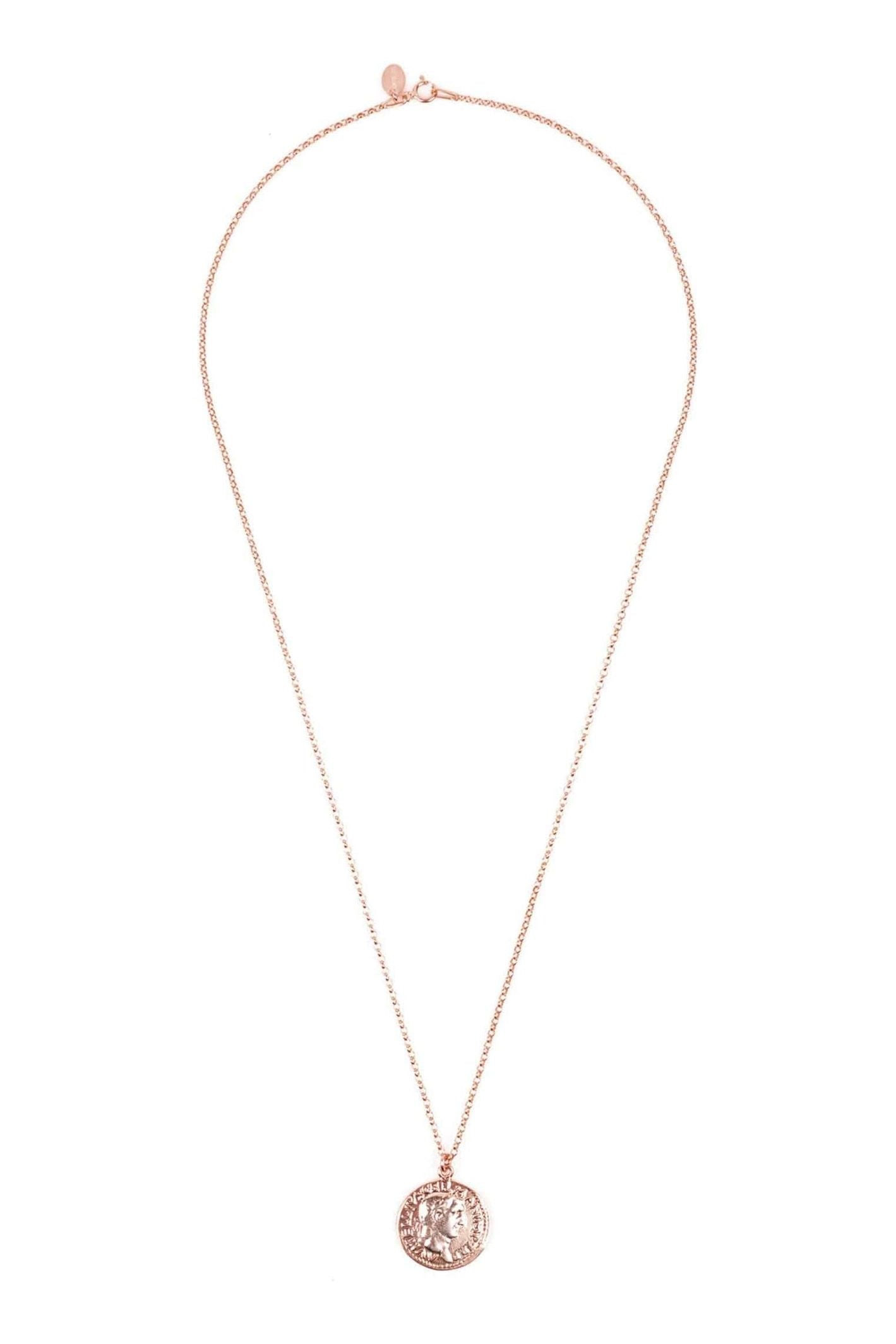 Roman Coin Pendant Necklace Rosegold - LATELITA Necklaces