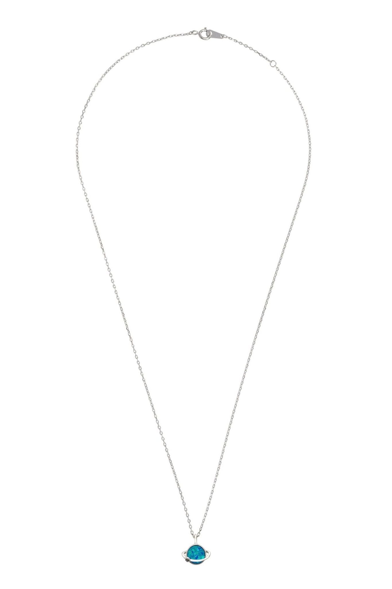 Saturn Galactic Opalite Necklace Silver - LATELITA Necklaces