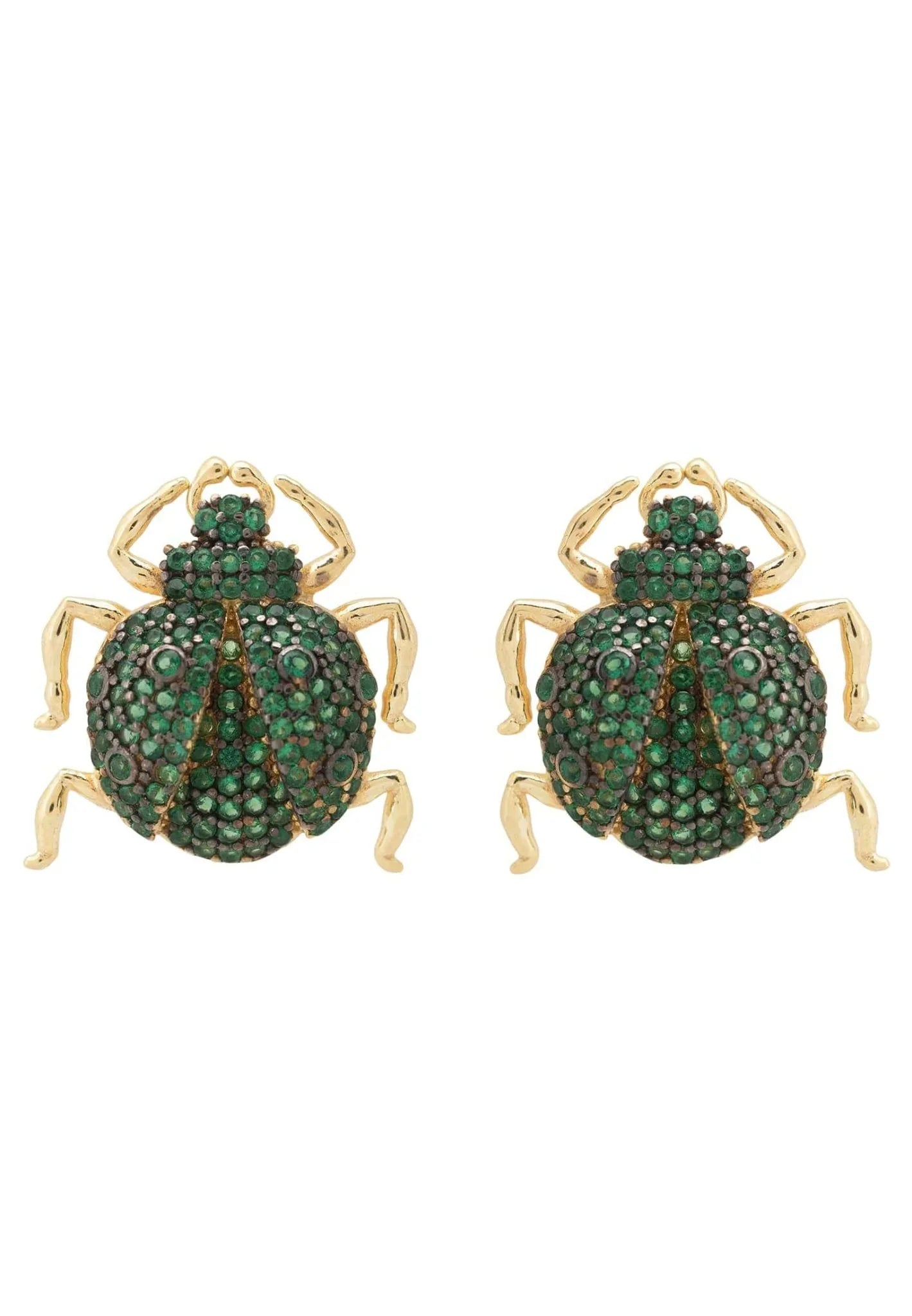 Scarab Large Bug Stud Earrings Gold - LATELITA Earrings