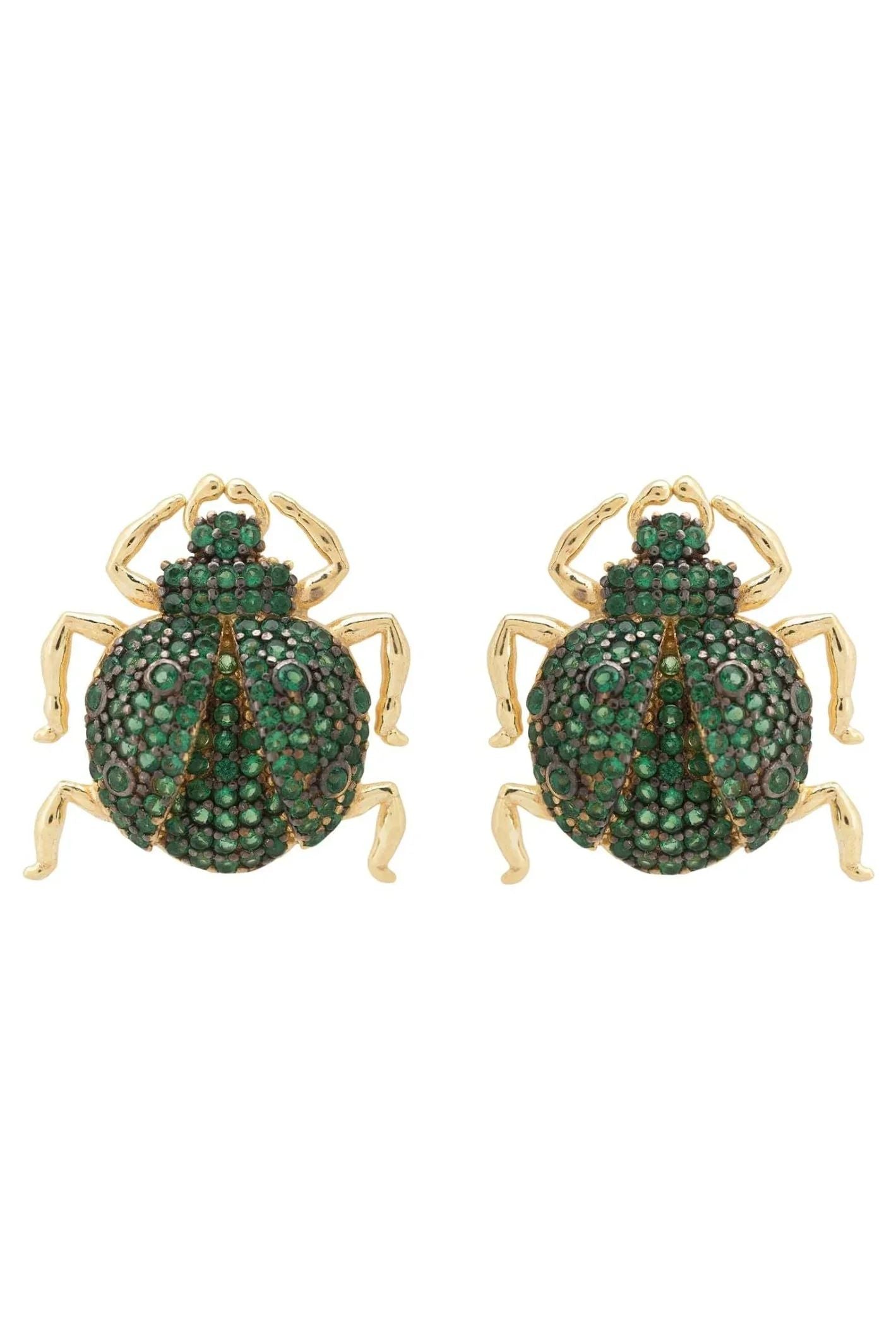 Scarab Large Bug Stud Earrings Gold - LATELITA Earrings
