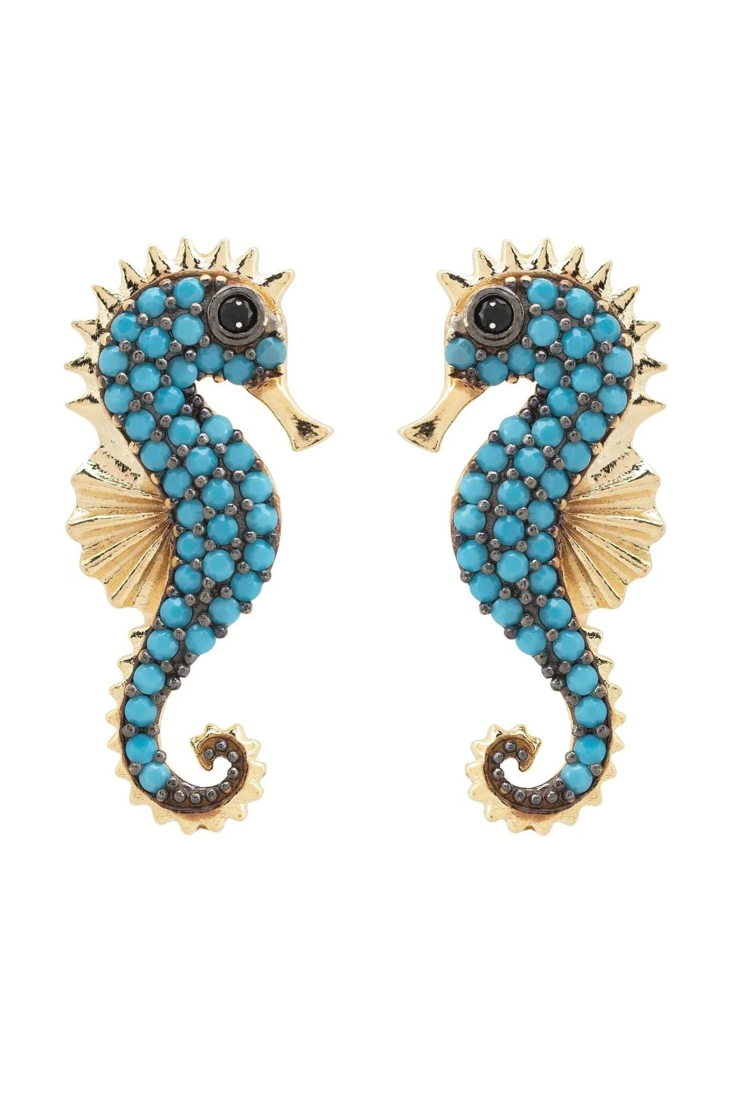 Seahorse Turquoise Earrings Gold - LATELITA Earrings