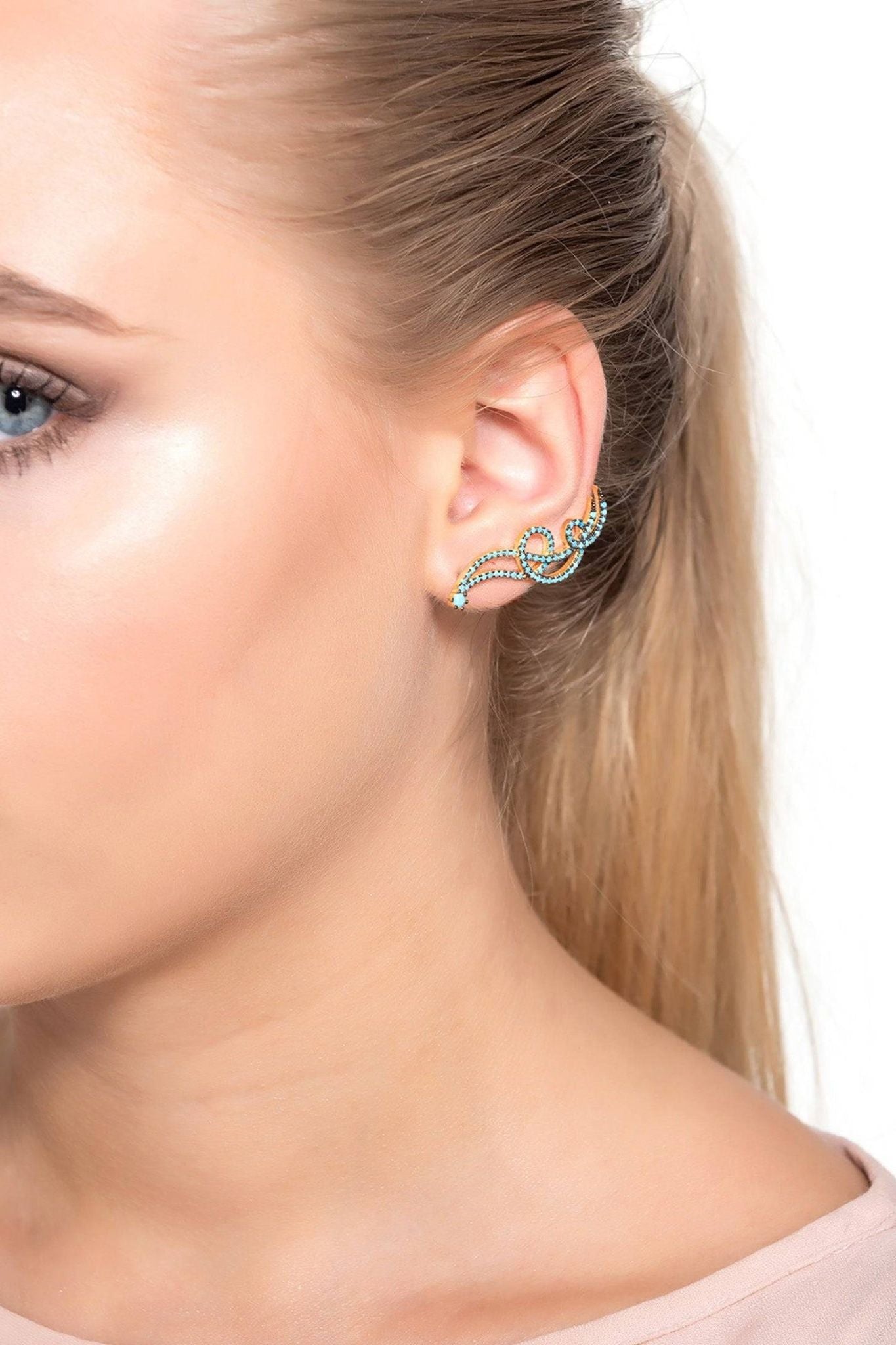 Shooting Star Ear Climber Turquoise - LATELITA Earrings