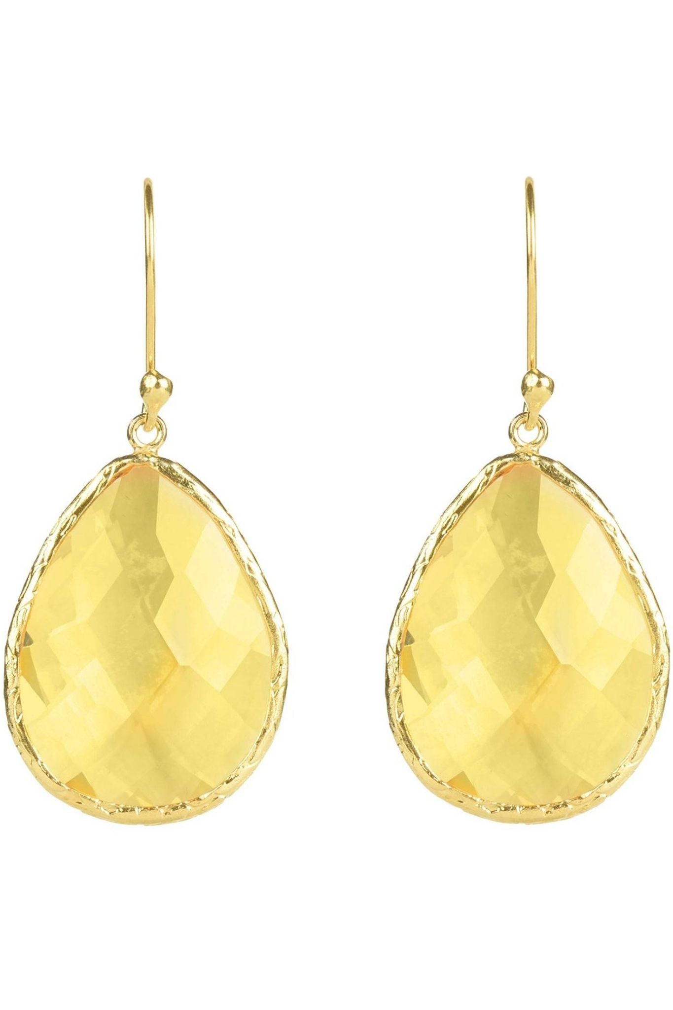 Single Drop Earrings Citrine Hydro Gold - LATELITA Earrings