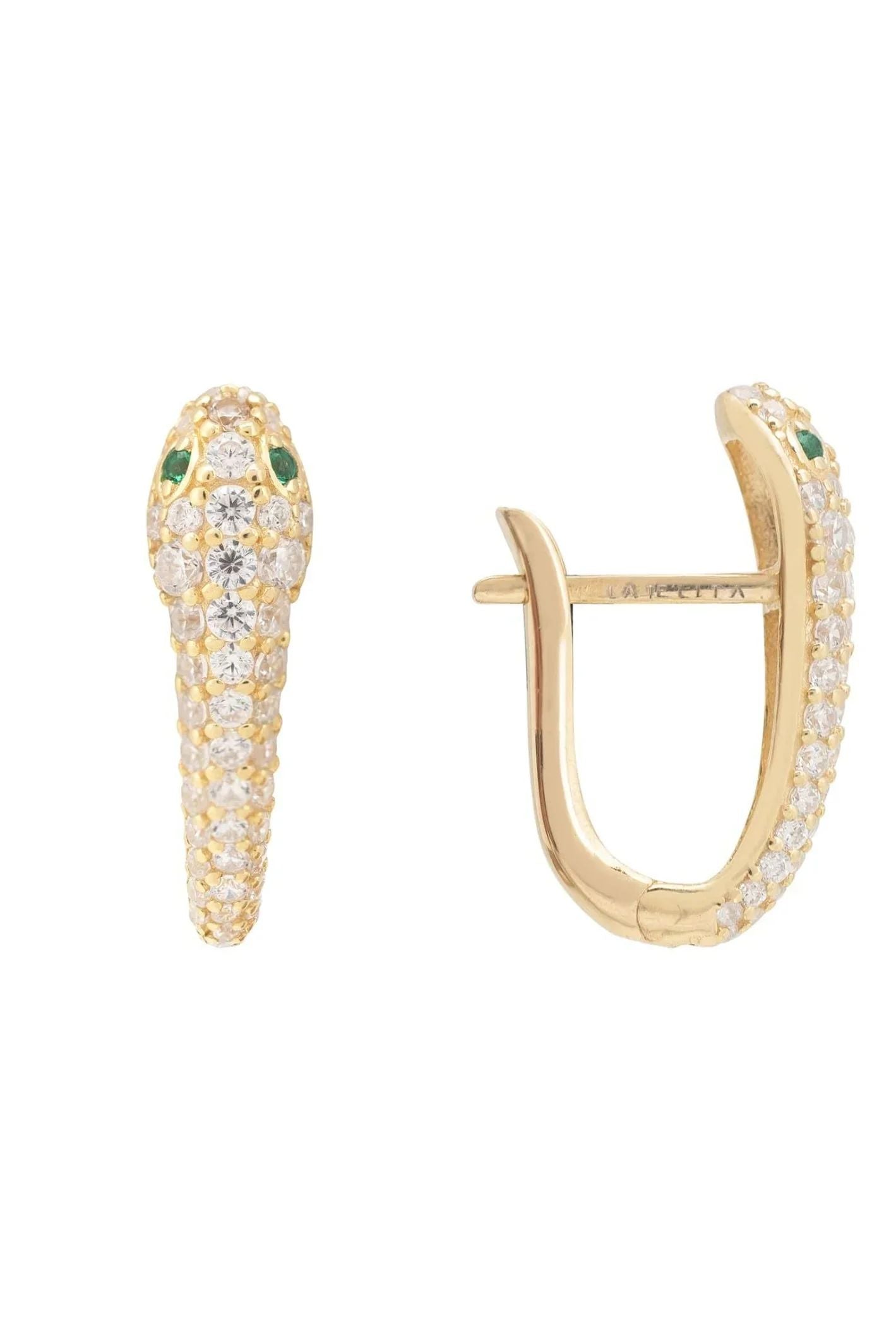 Snake Huggie Hoops Gold - LATELITA Earrings