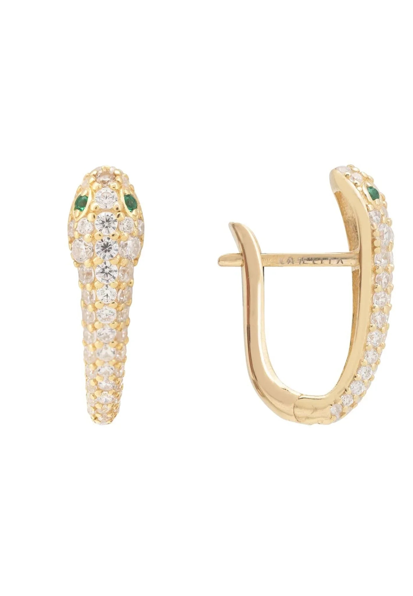 Snake Huggie Hoops Gold - LATELITA Earrings