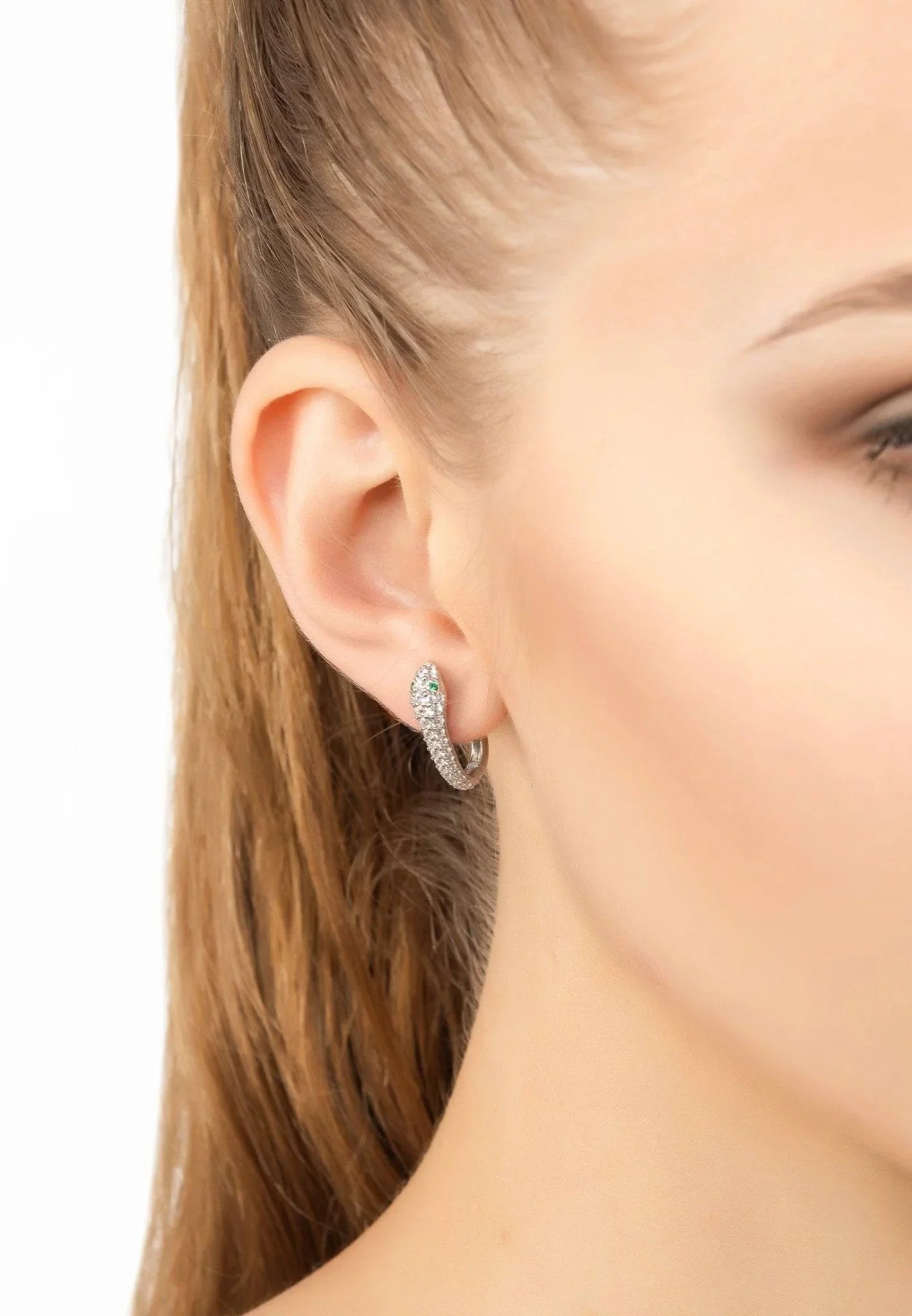 Snake Huggie Hoops Silver - LATELITA Earrings