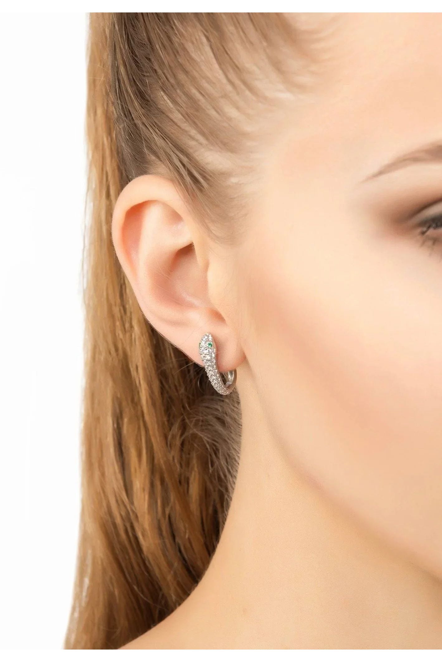 Snake Huggie Hoops Silver - LATELITA Earrings