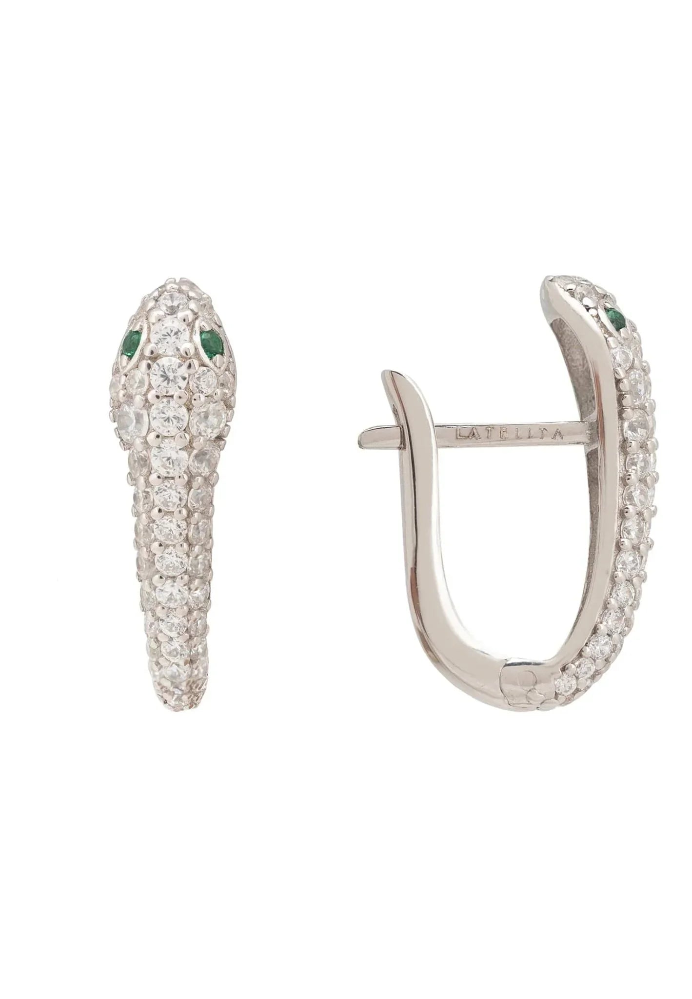 Snake Huggie Hoops Silver - LATELITA Earrings