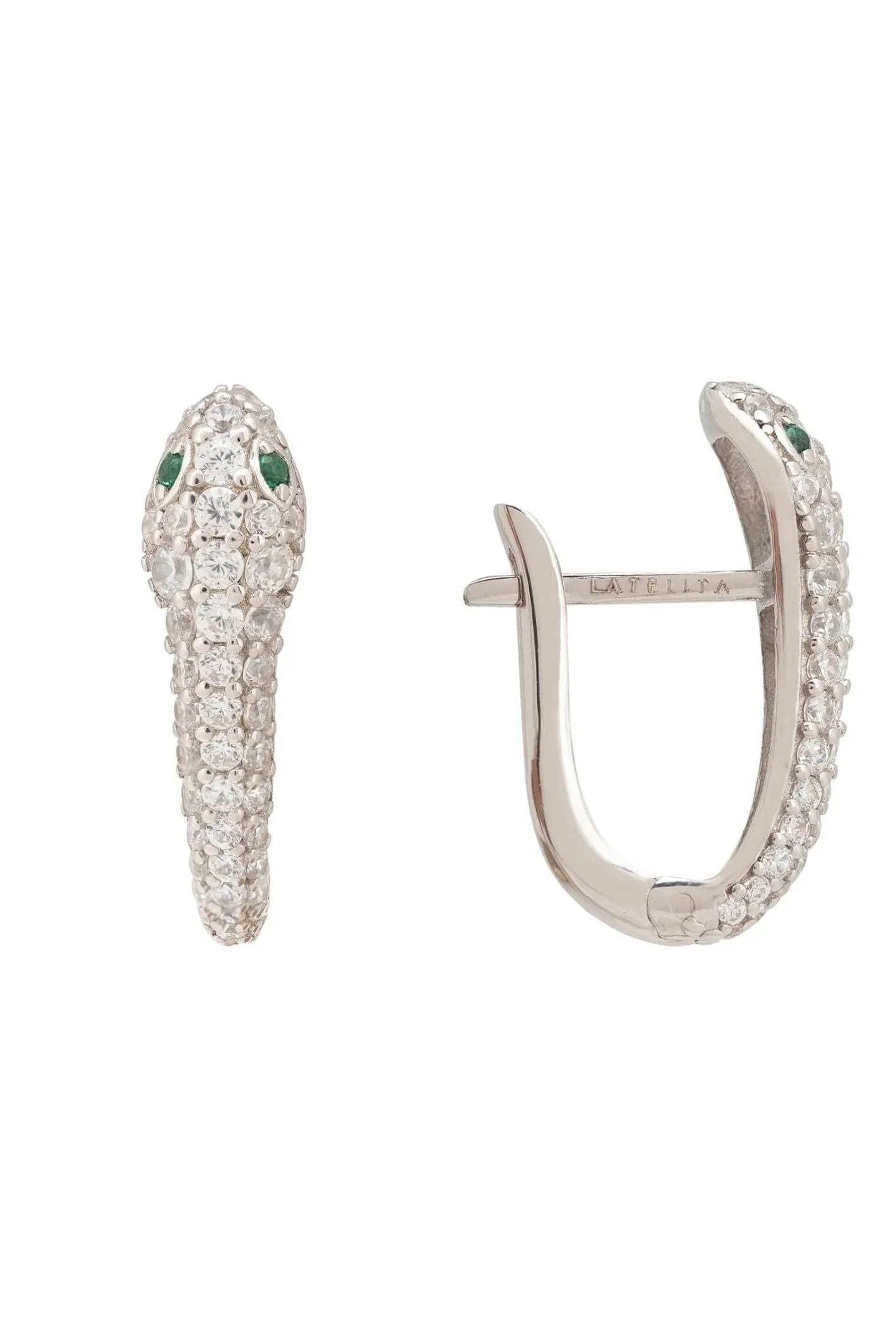 Snake Huggie Hoops Silver - LATELITA Earrings