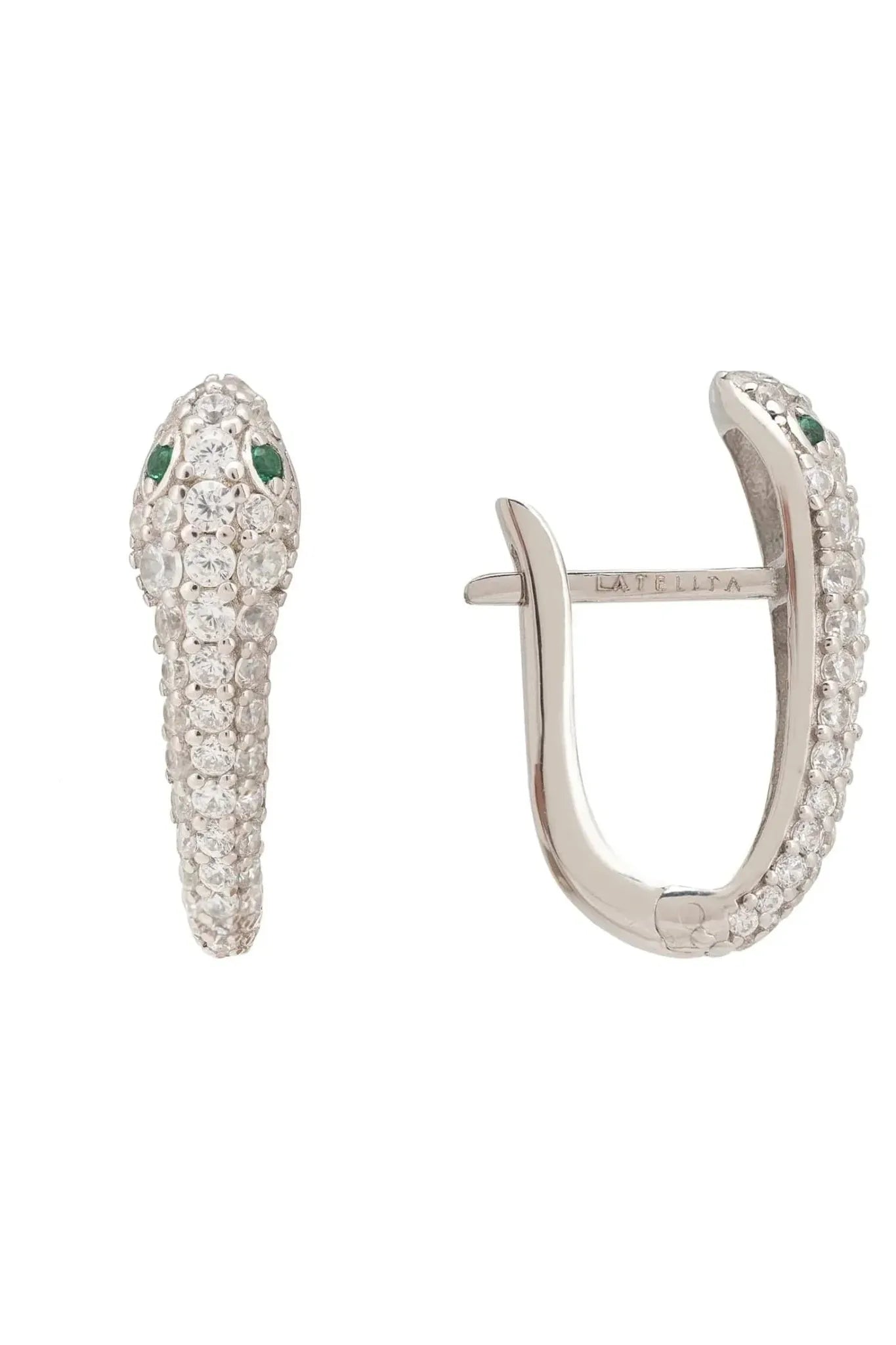 Snake Huggie Hoops Silver - LATELITA Earrings