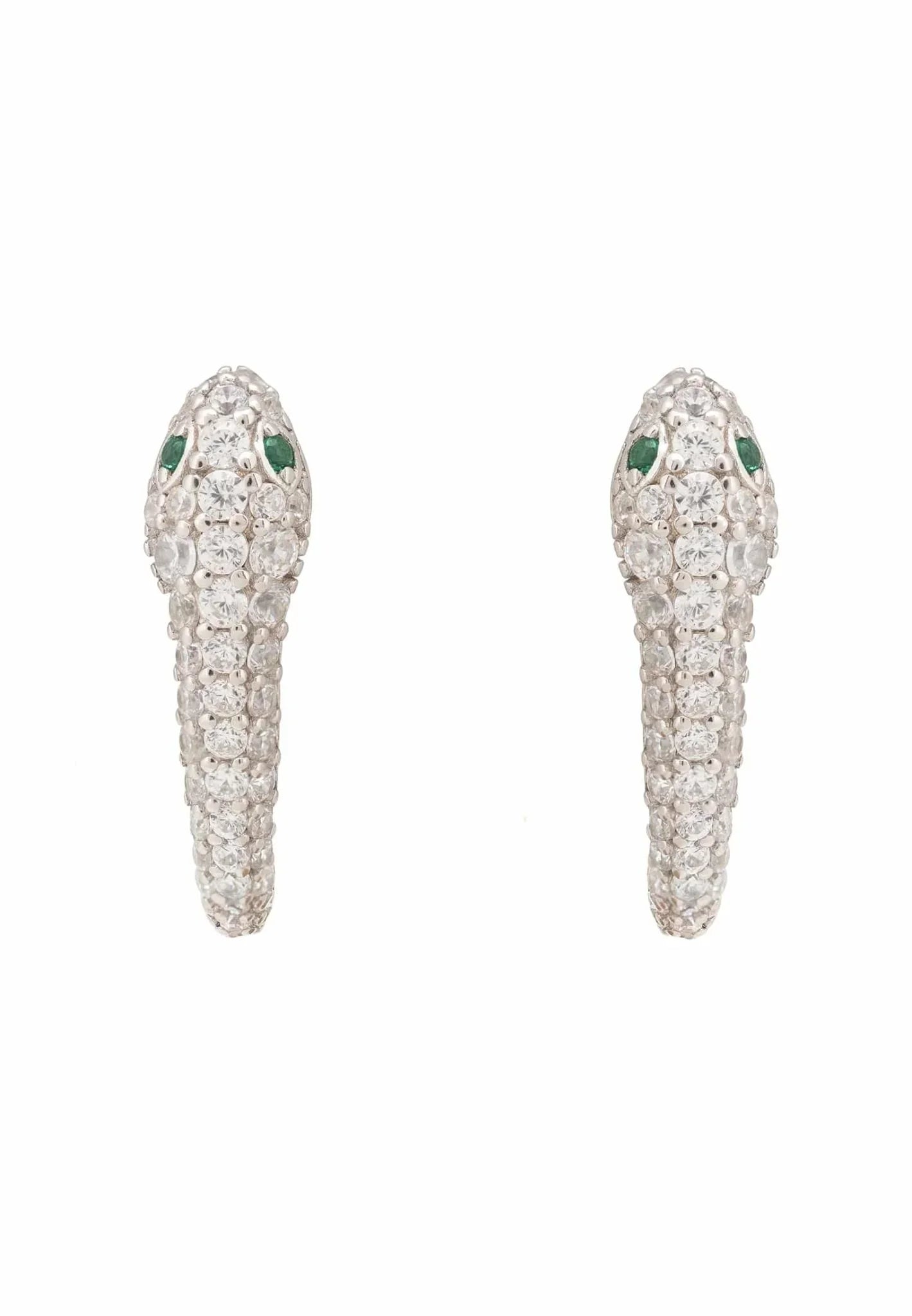 Snake Huggie Hoops Silver - LATELITA Earrings