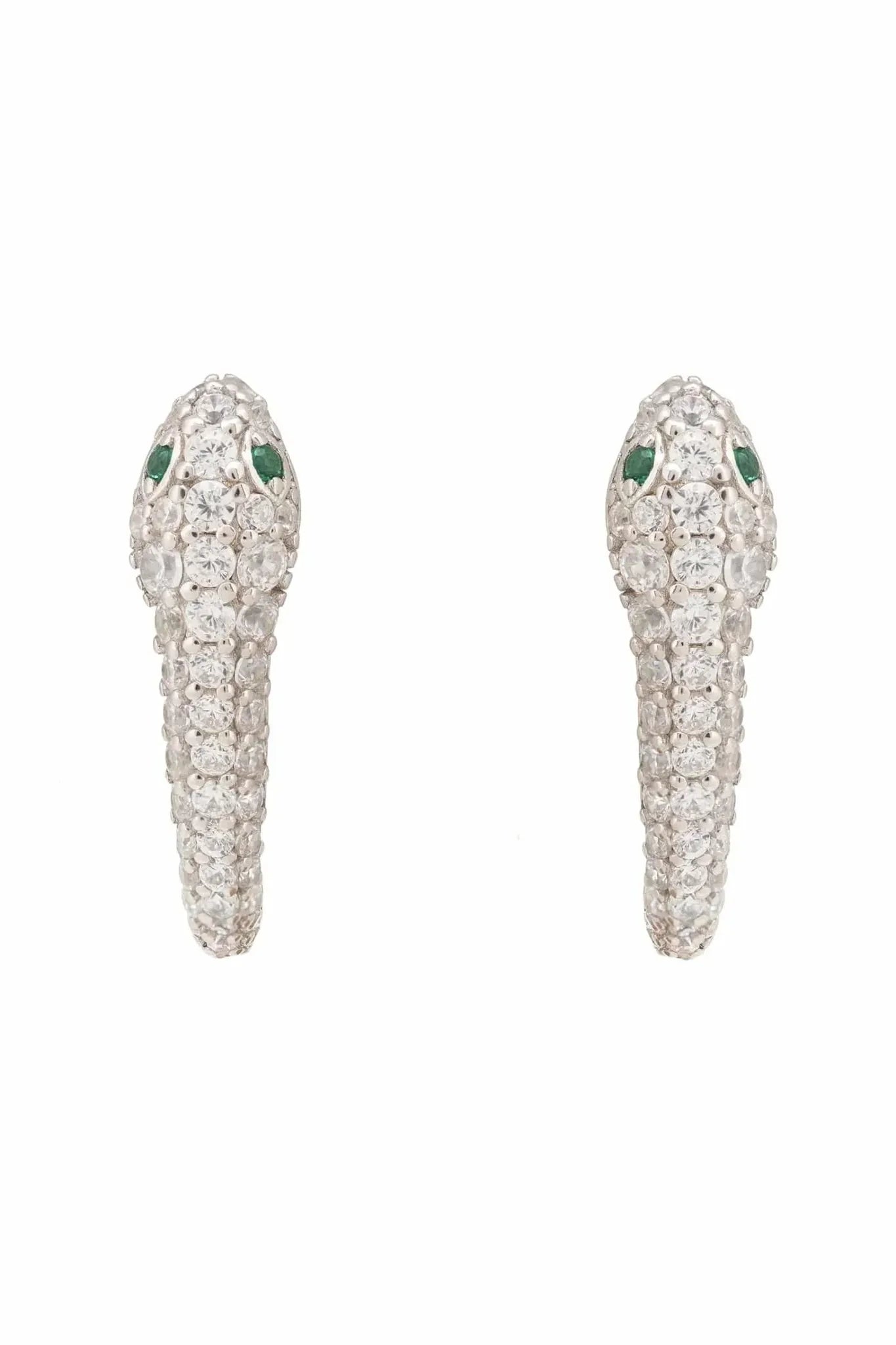 Snake Huggie Hoops Silver - LATELITA Earrings