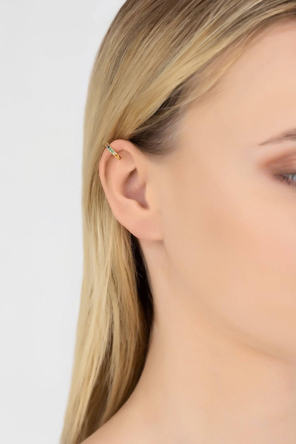 Soho Rainbow Ear Cuff Gold - LATELITA Earrings