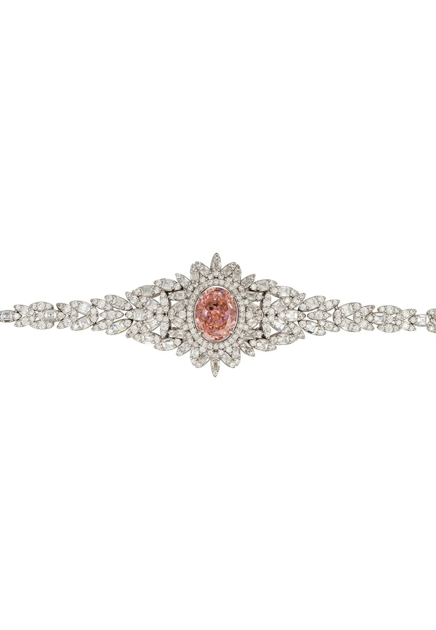 Soraya Statement Bracelet Morganite Silver - LATELITA Bracelets