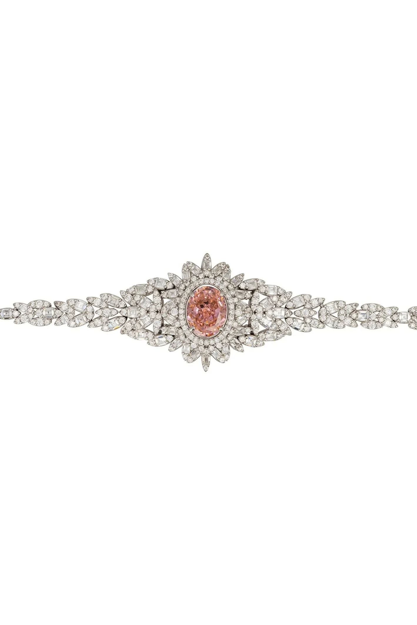 Soraya Statement Bracelet Morganite Silver - LATELITA Bracelets