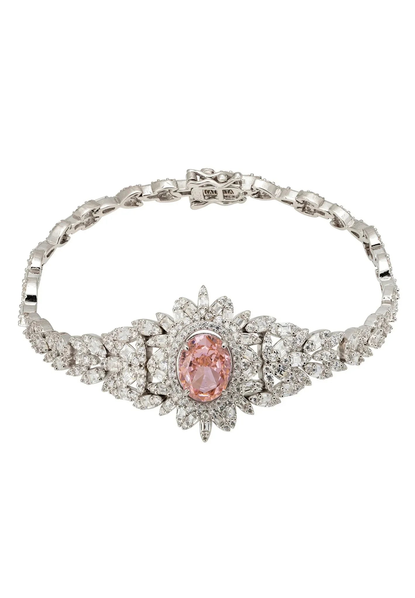 Soraya Statement Bracelet Morganite Silver - LATELITA Bracelets