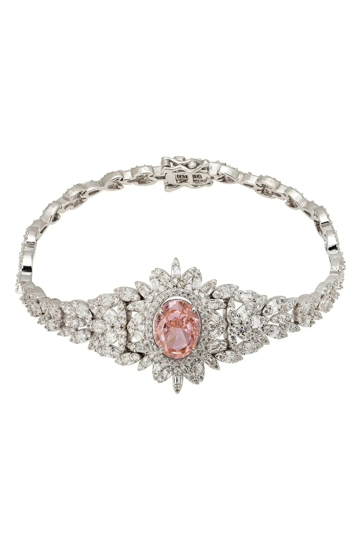 Soraya Statement Bracelet Morganite Silver - LATELITA Bracelets